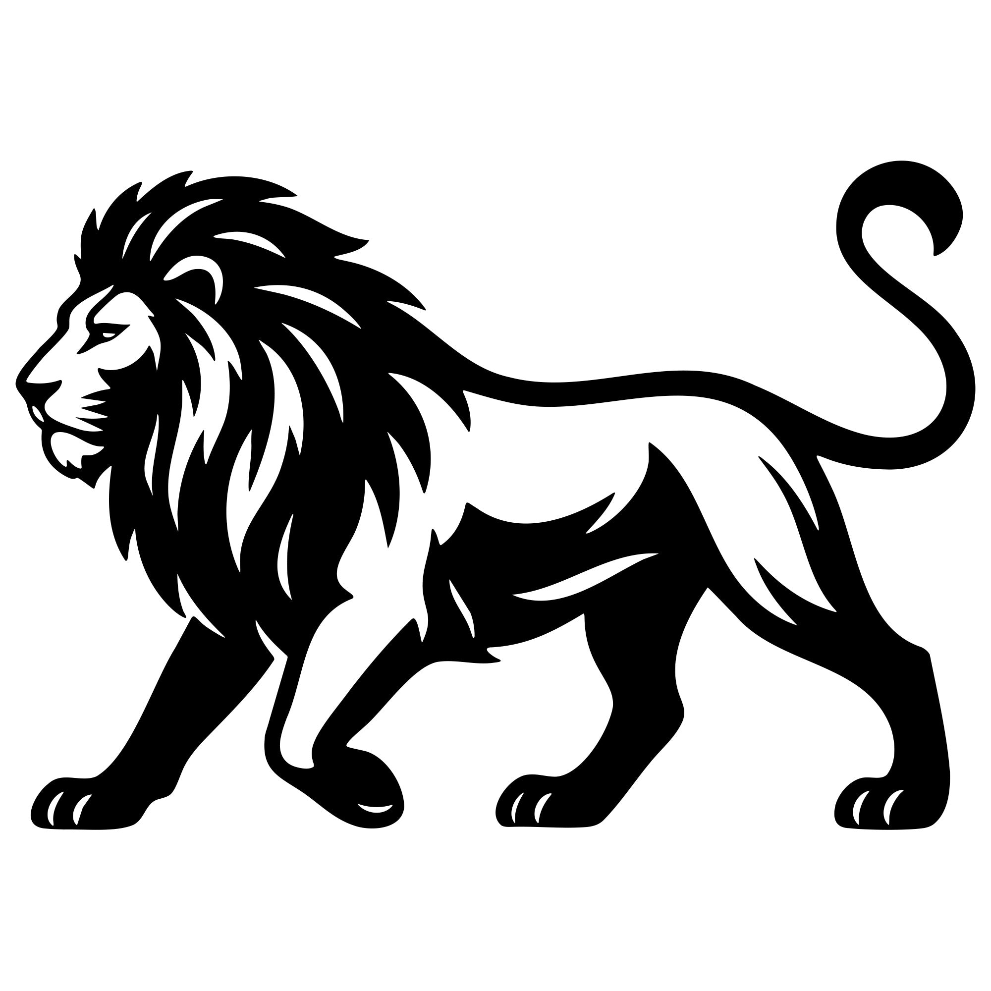 Lion DXF File – CNC Cutting Design | AWLION282