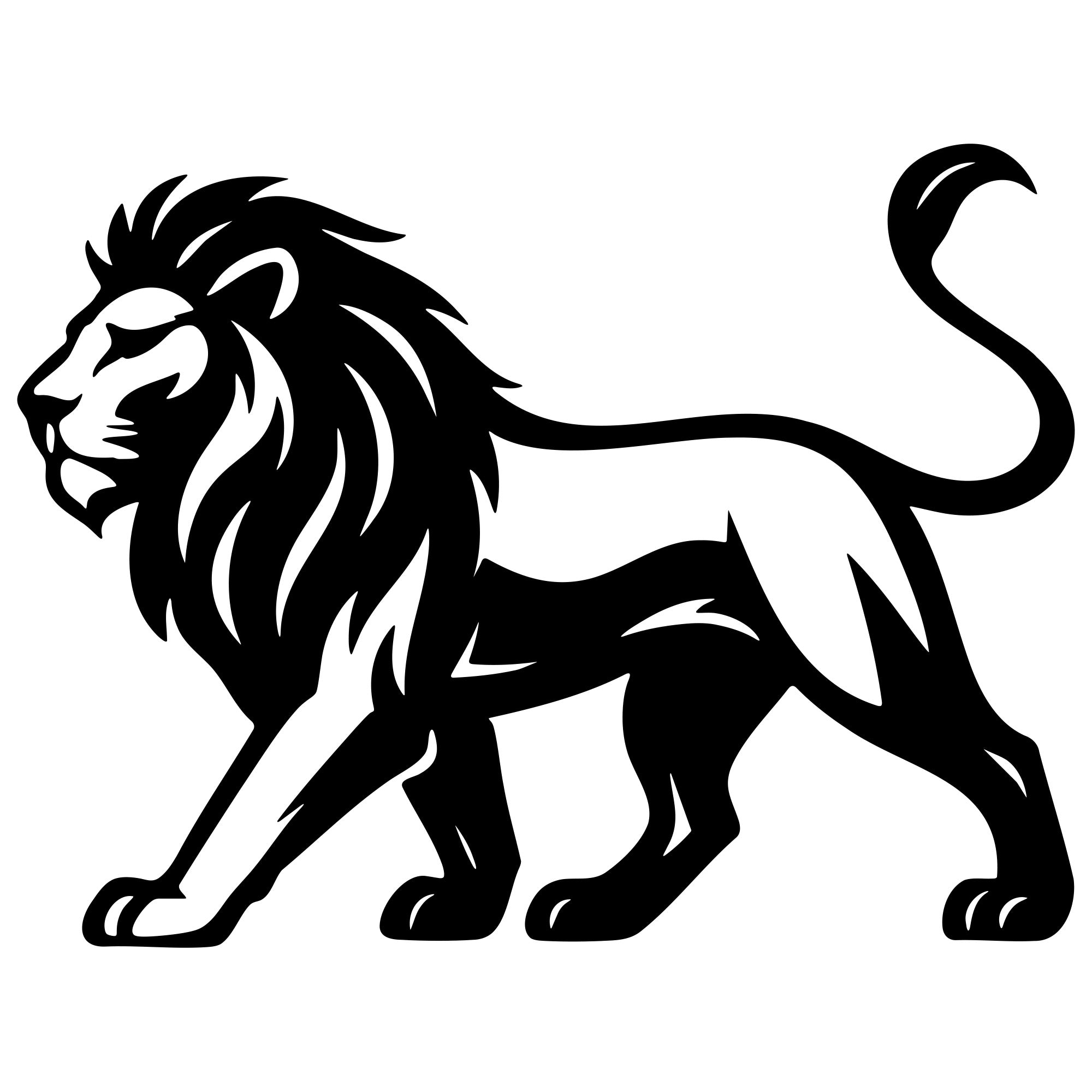 Lion DXF File – CNC Cutting Design | AWLION286