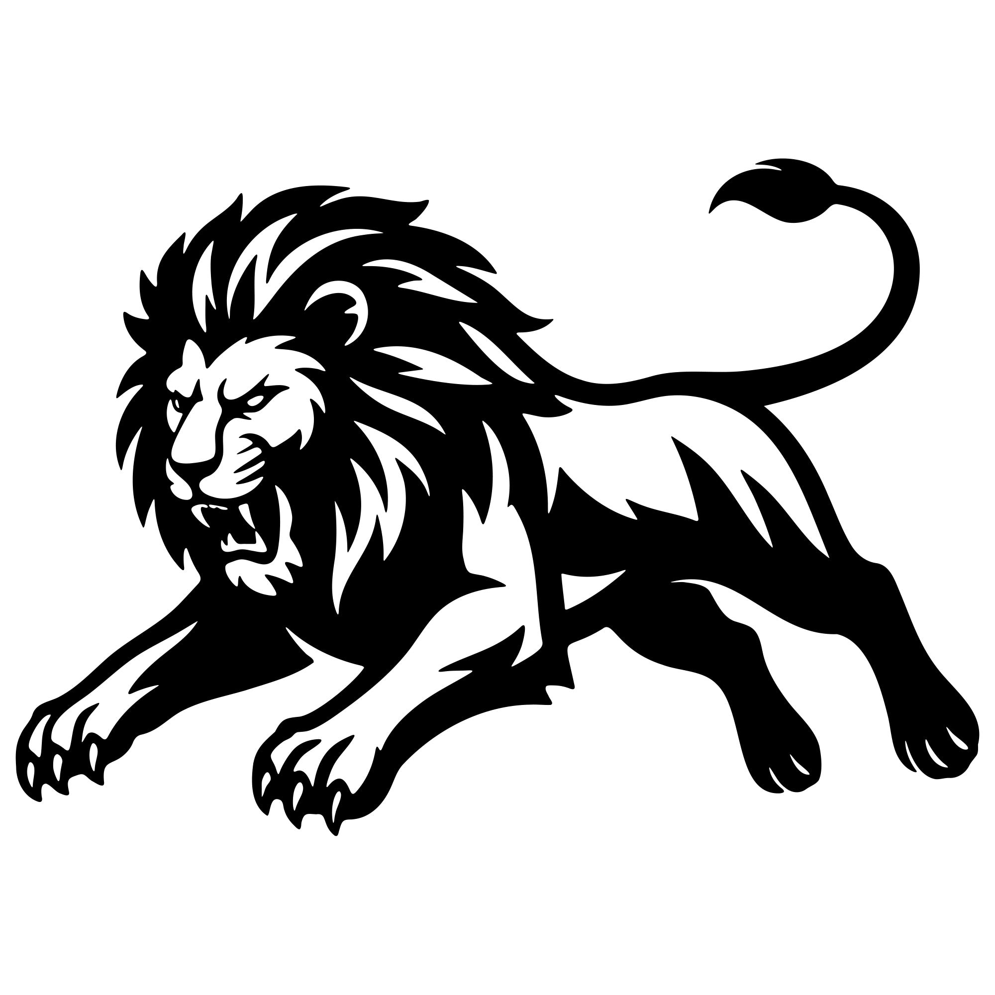 Lion DXF File – CNC Cutting Design | AWLION296