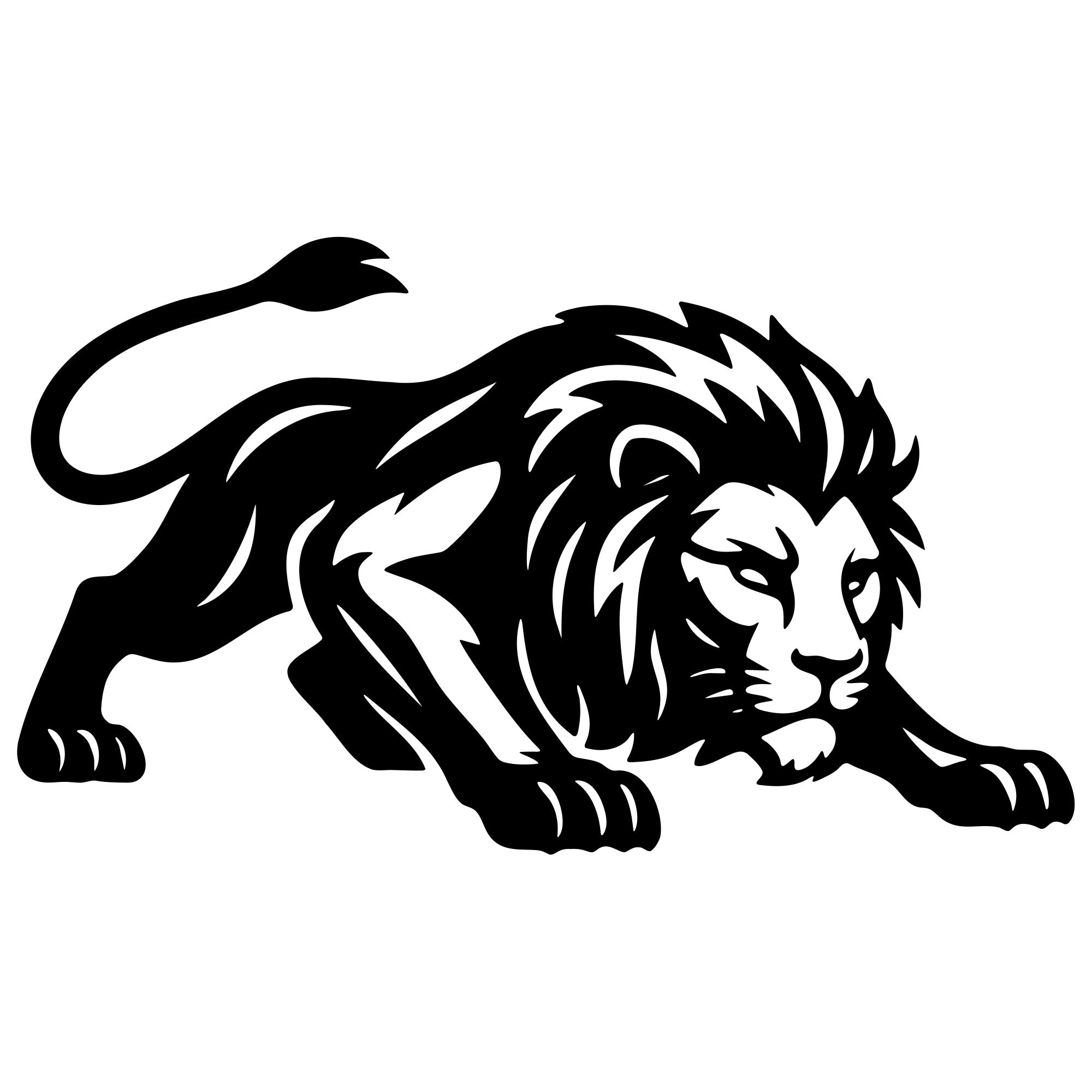 Lion DXF File – CNC Cutting Design | AWLION307