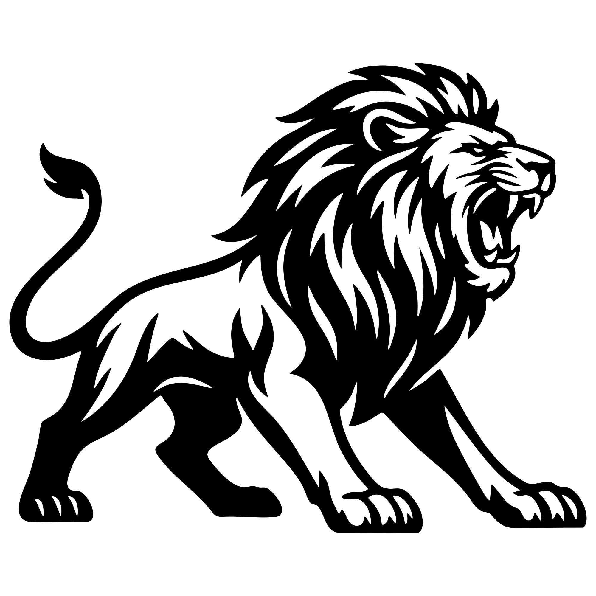 Lion DXF File – CNC Cutting Design | AWLION319