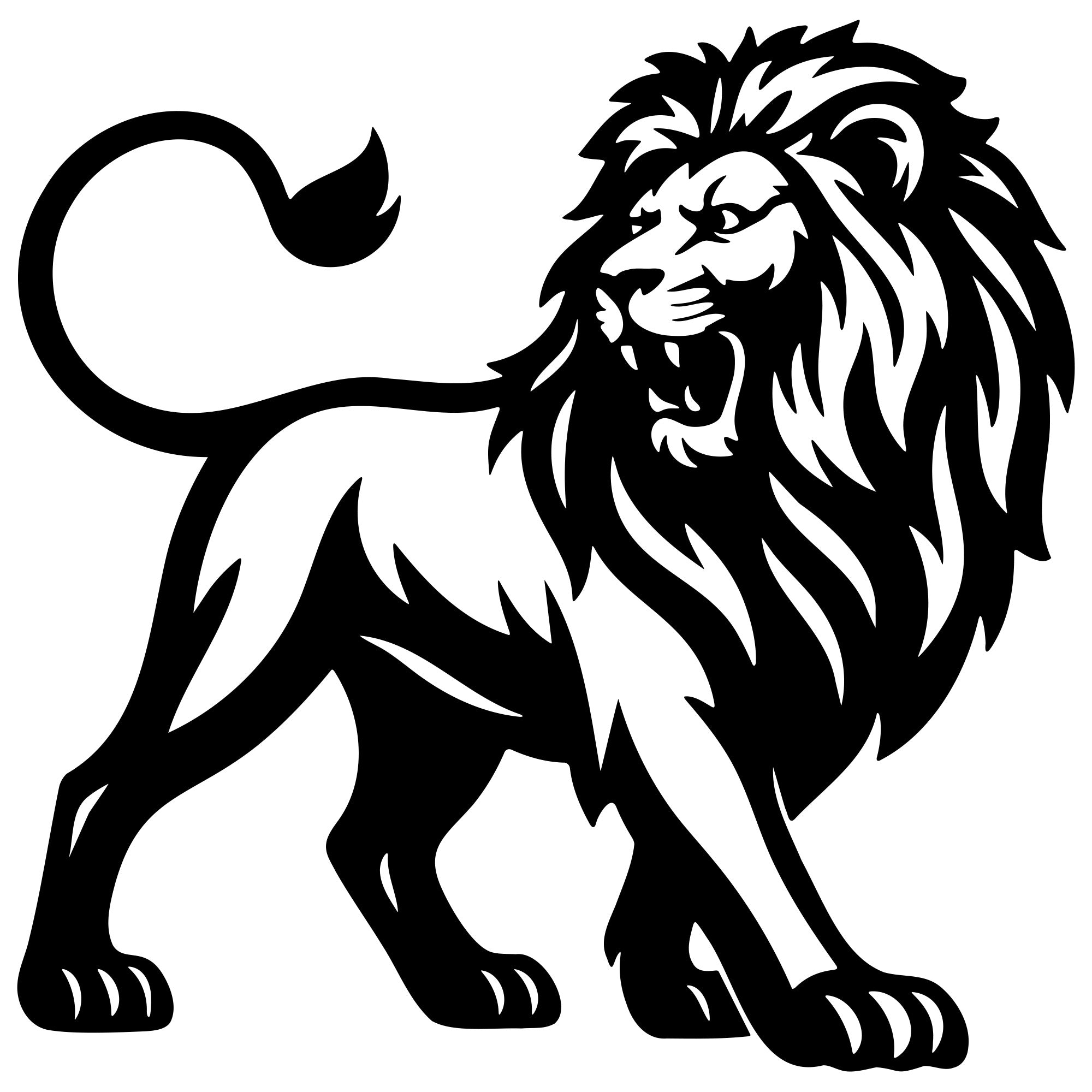 Lion DXF File – CNC Cutting Design | AWLION325