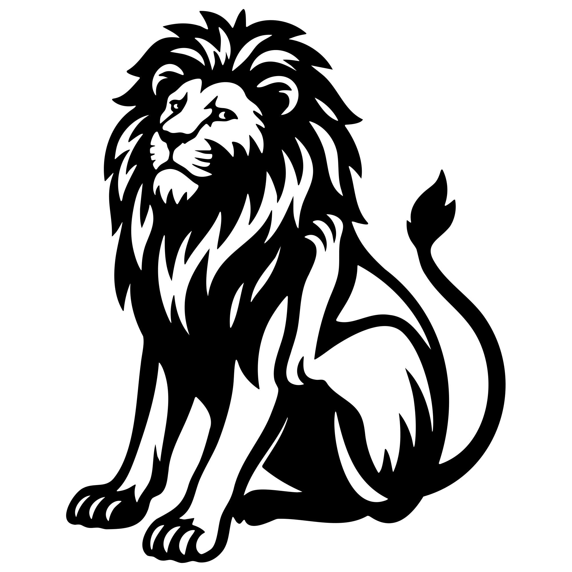 Lion DXF File – CNC Cutting Design | AWLION334