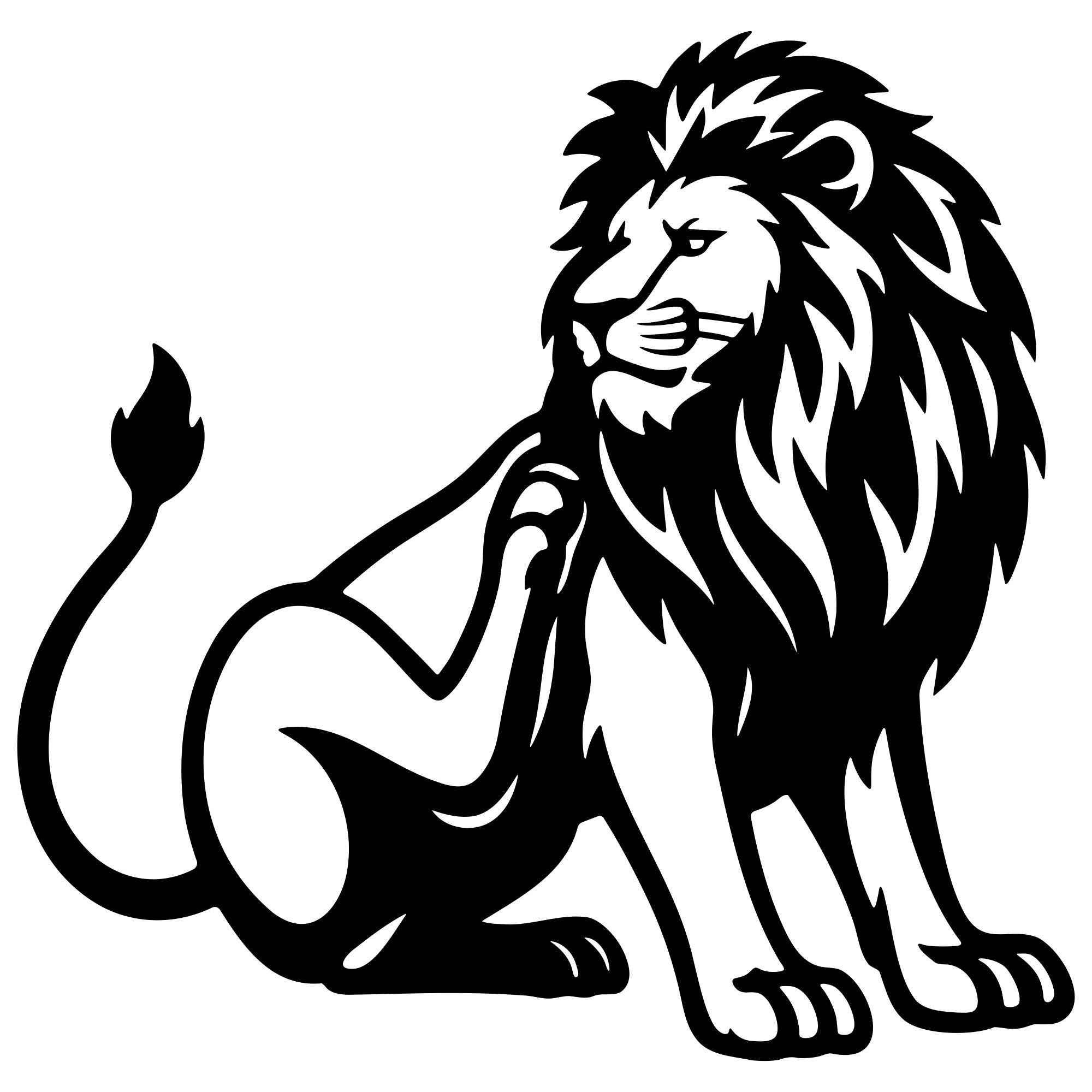 Lion DXF File – CNC Cutting Design | AWLION335