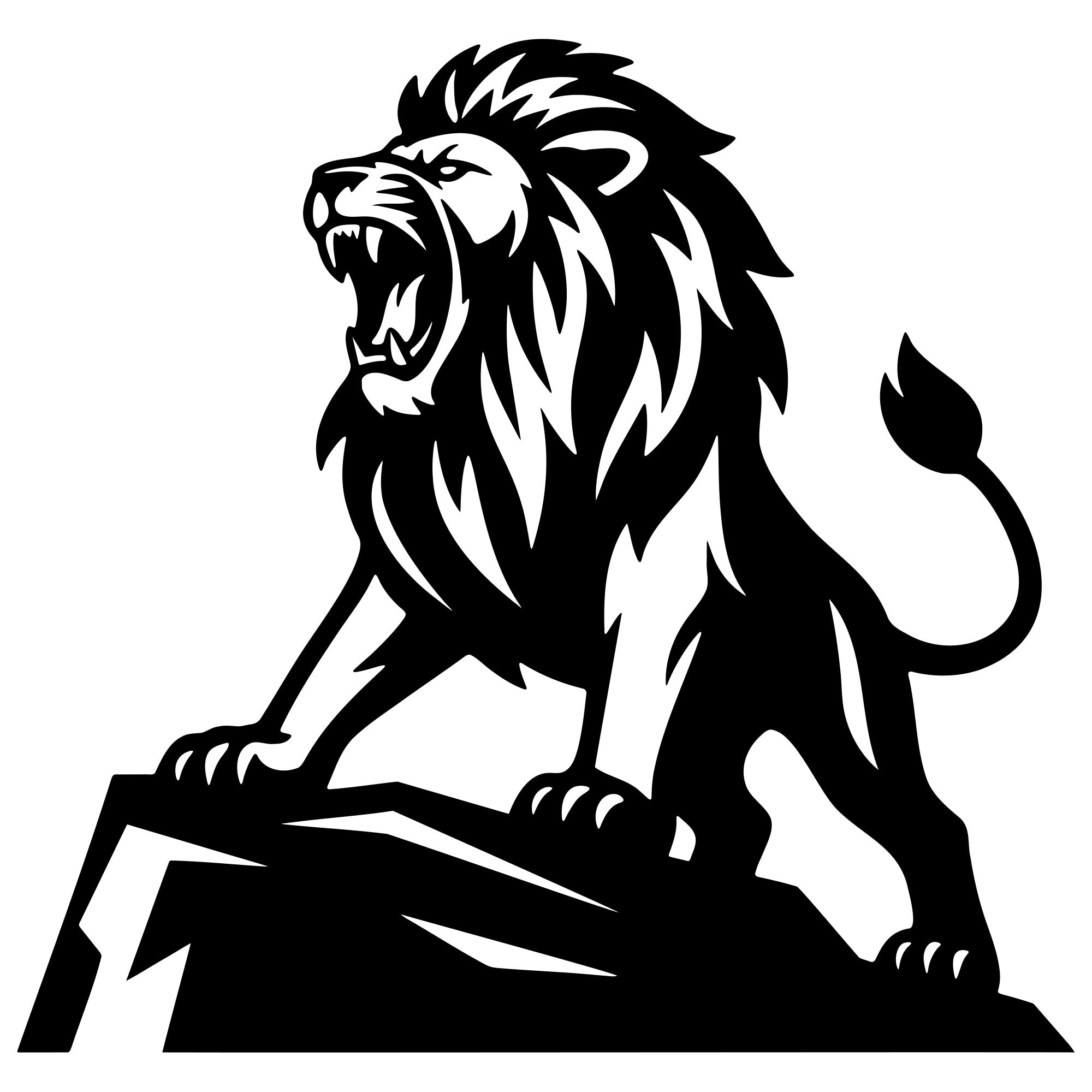 Lion DXF File – CNC Cutting Design | AWLION344