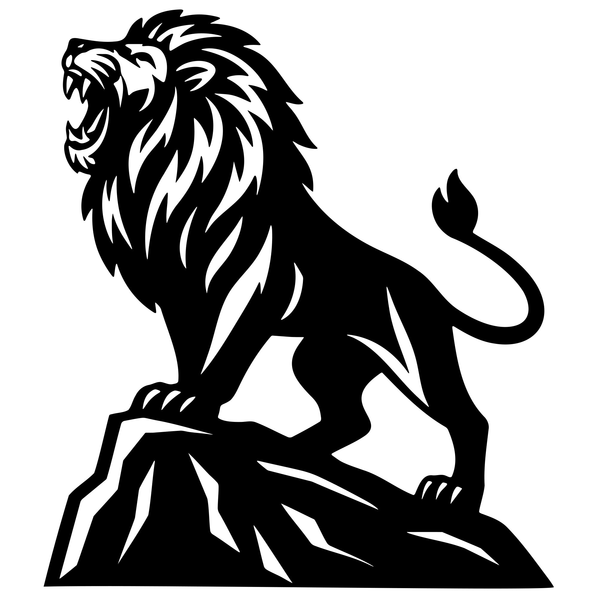 Lion DXF File – CNC Cutting Design | AWLION348