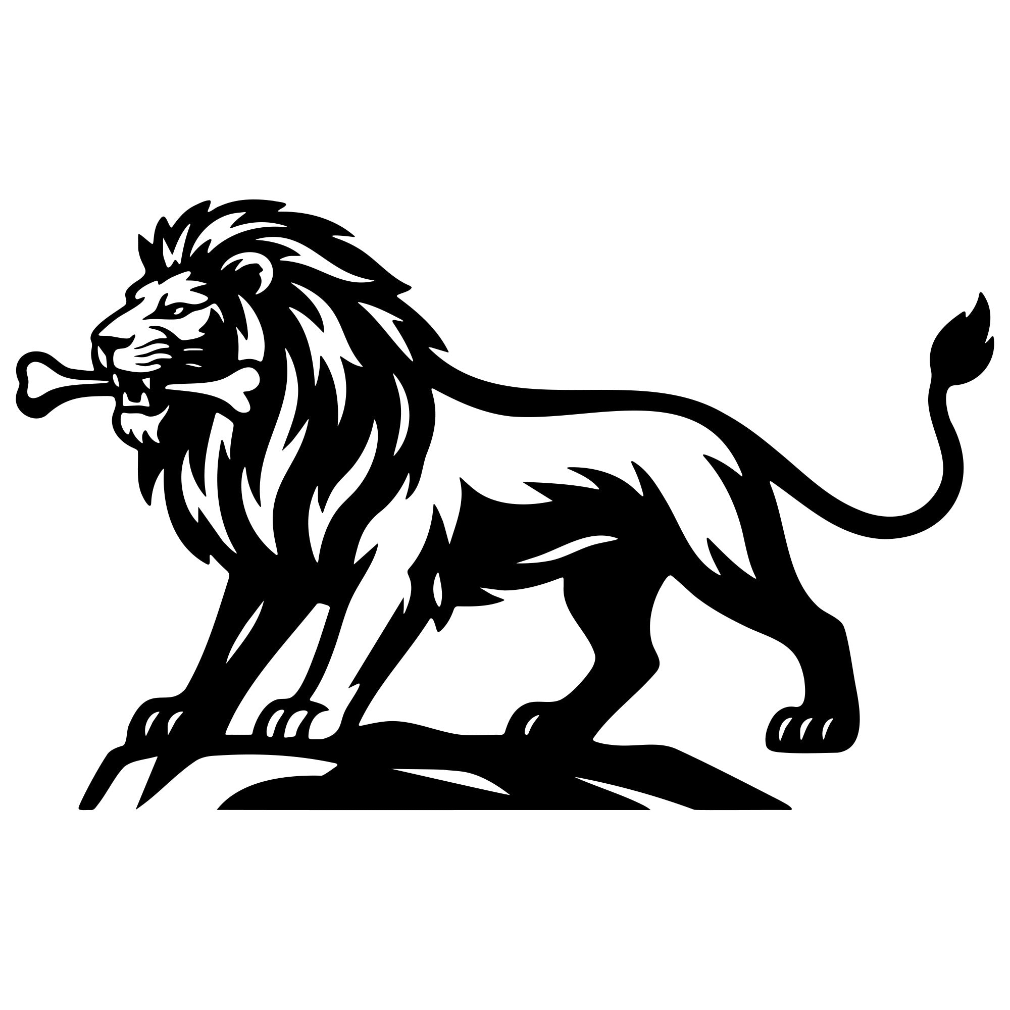 Lion DXF File – CNC Cutting Design | AWLION354