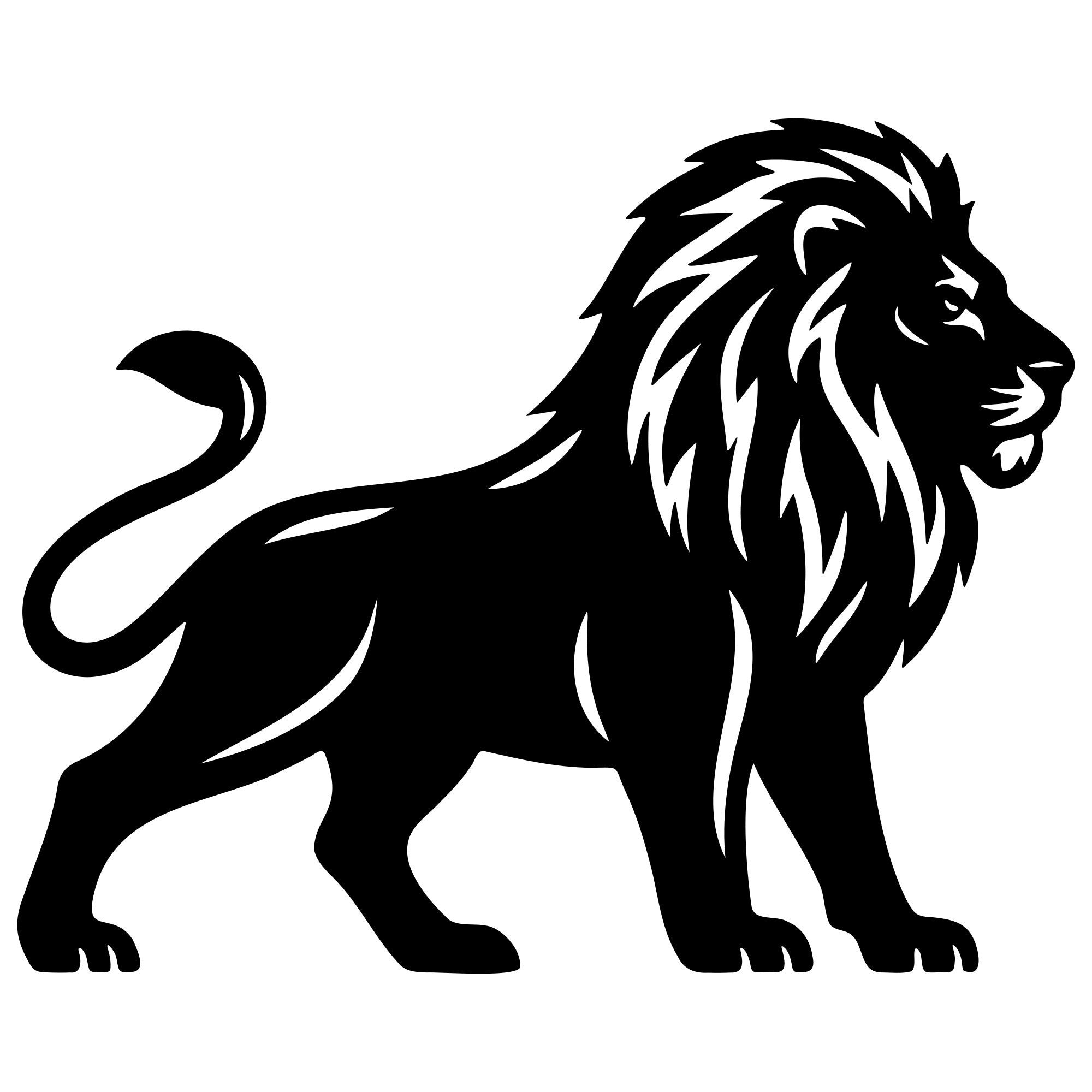 Lion DXF File – CNC Cutting Design | AWLION370