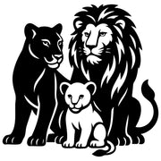 Lion Family DXF File – CNC Cutting Design | AWLION365