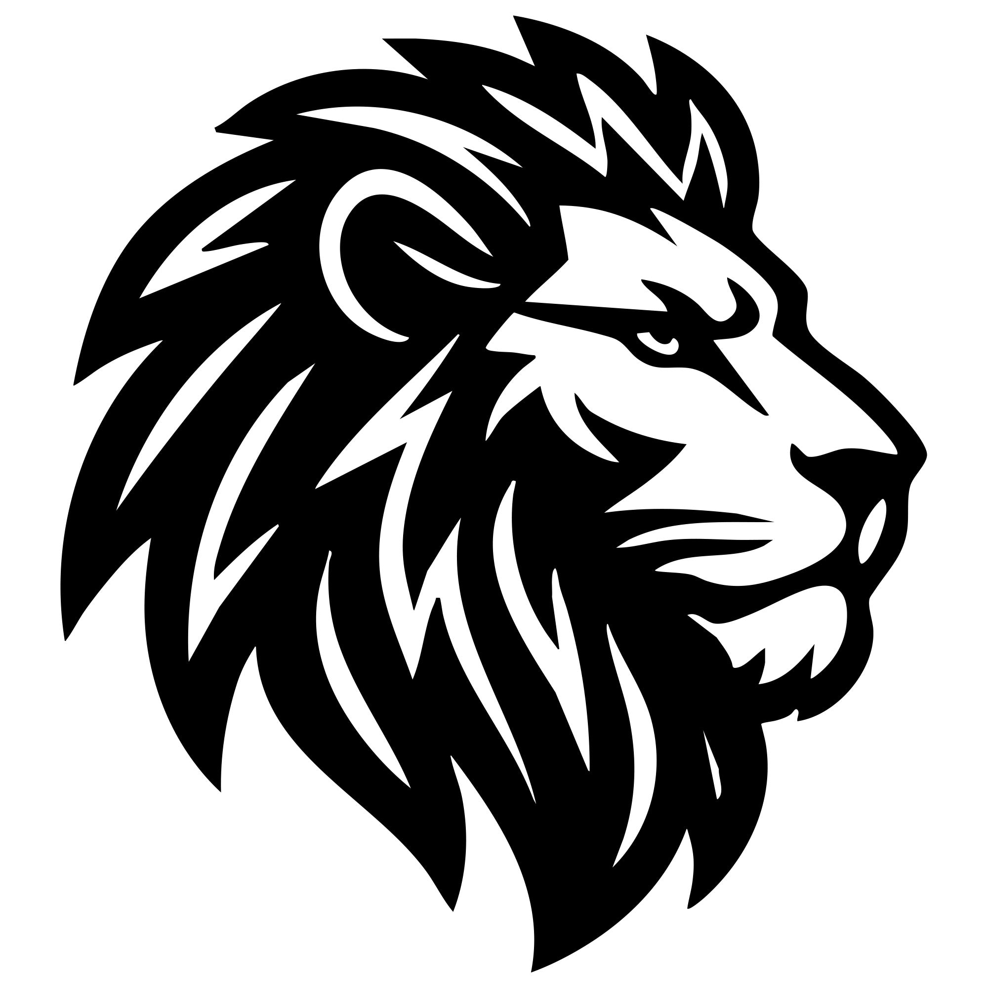 Lion Head DXF File – CNC Cutting Design | AWLION105