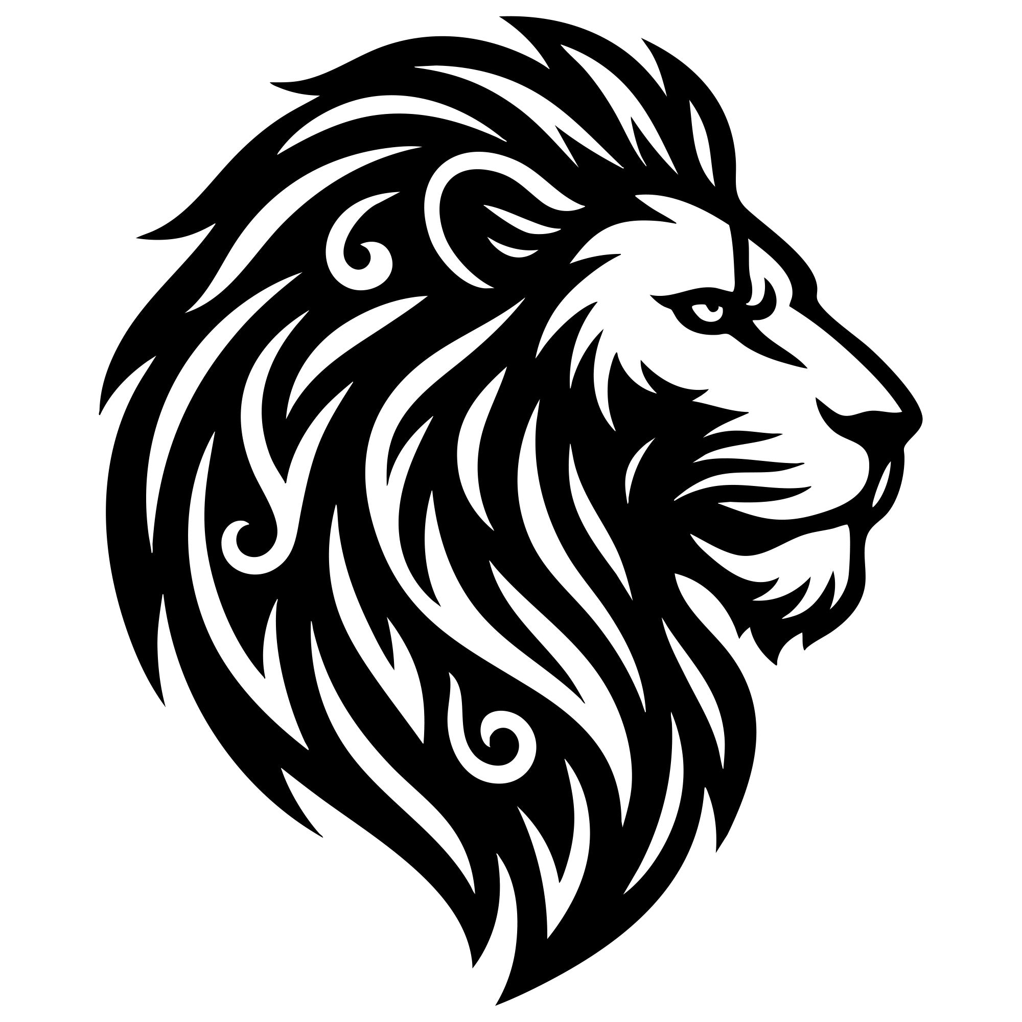 Lion Head DXF File – CNC Cutting Design | AWLION12
