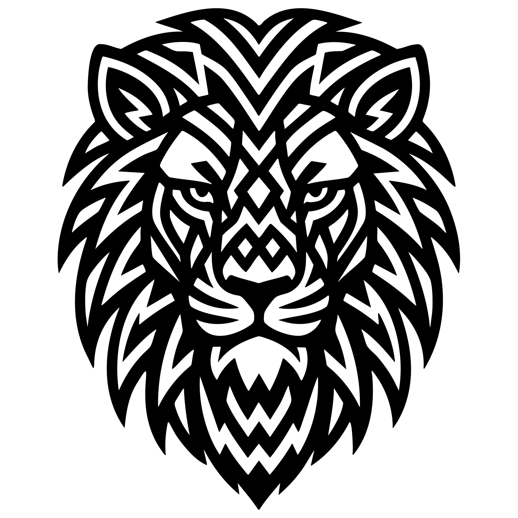 Lion Head DXF File – CNC Cutting Design | AWLION155