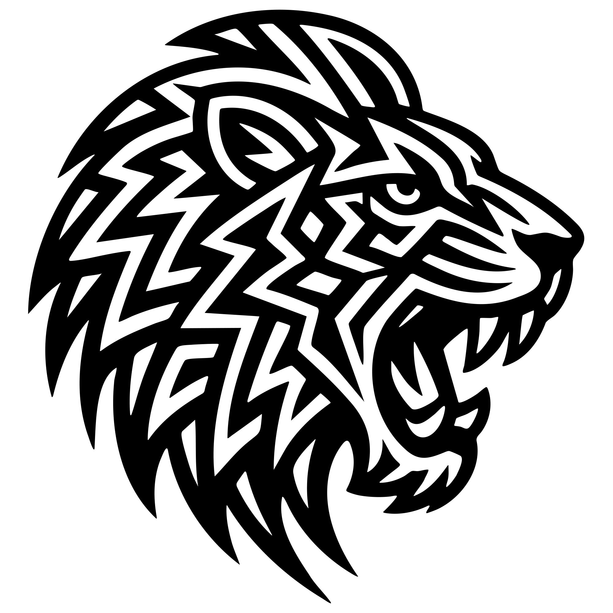Lion Head DXF File – CNC Cutting Design | AWLION157