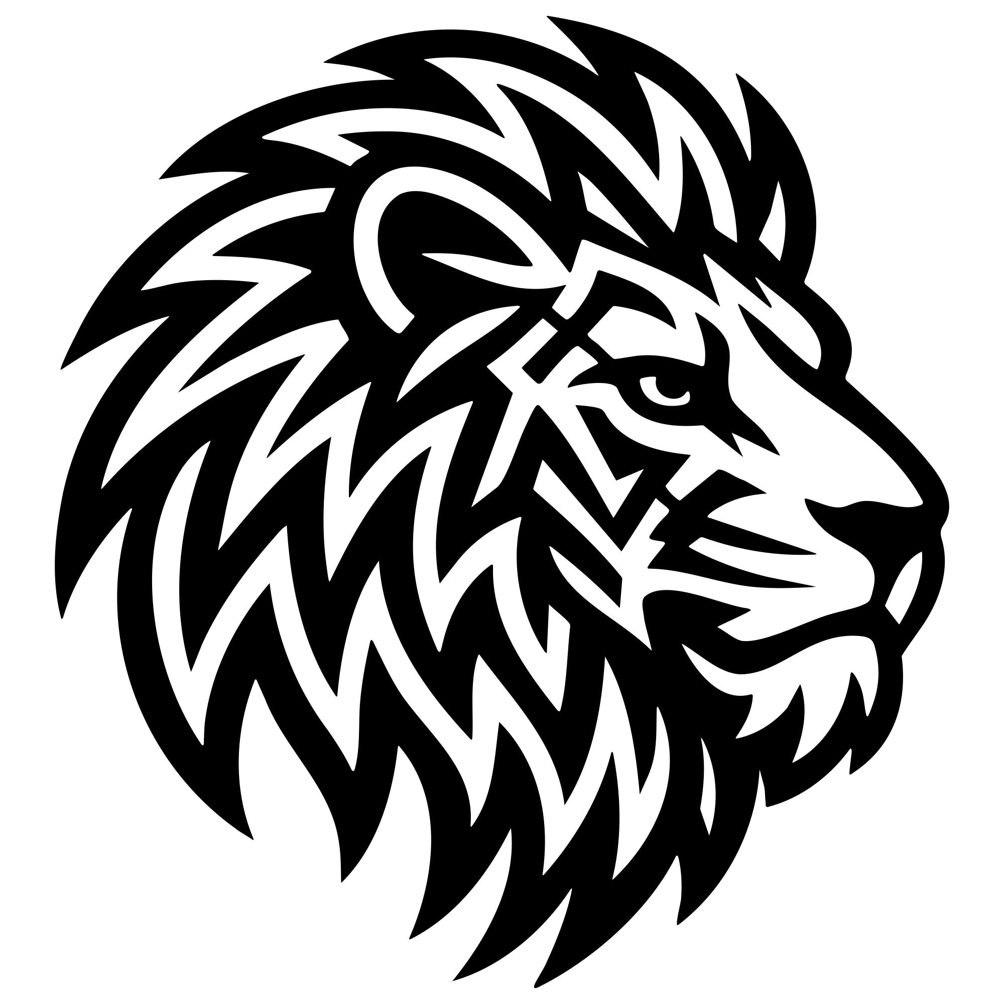 Lion Head DXF File – CNC Cutting Design | AWLION159