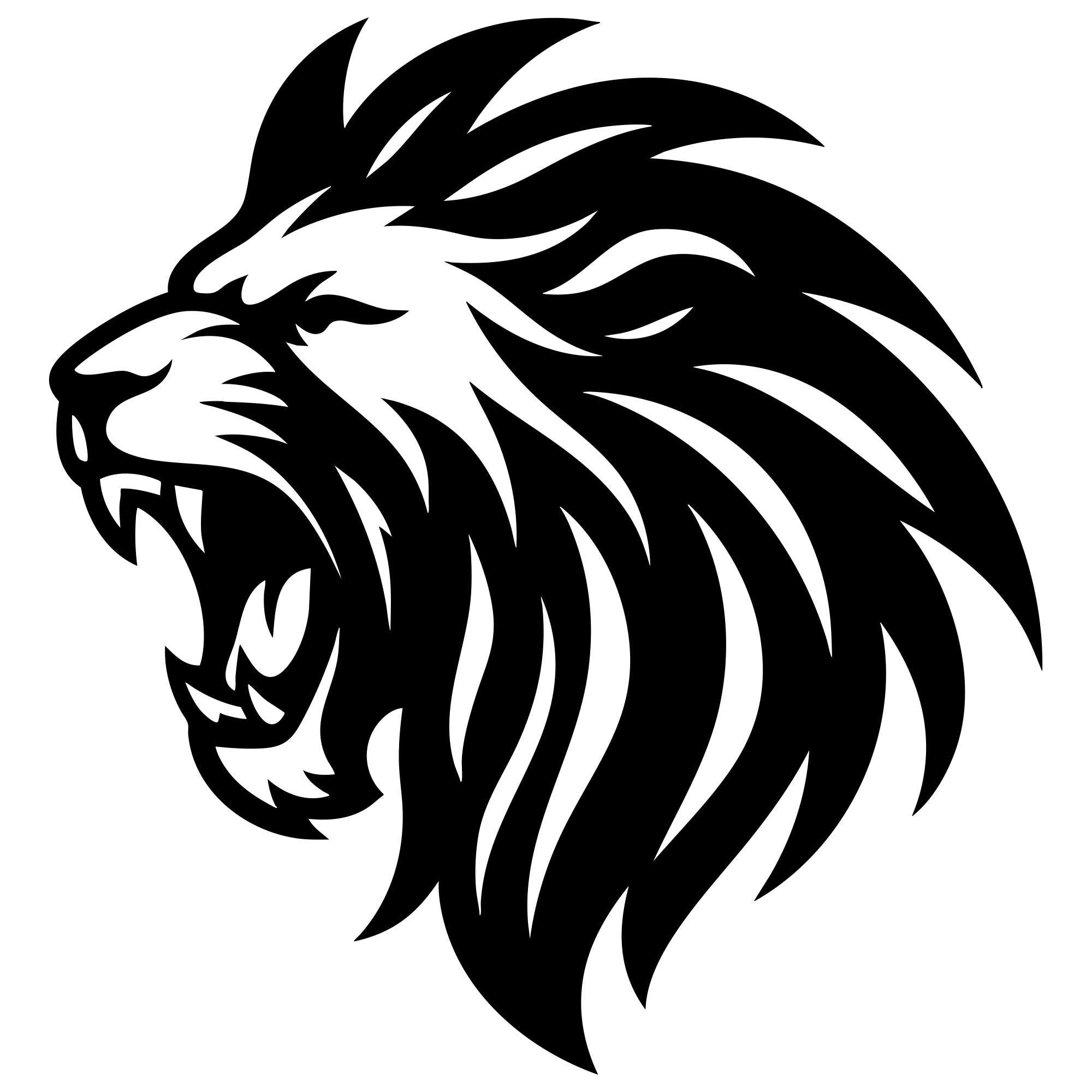 Lion Head DXF File – CNC Cutting Design | AWLION45