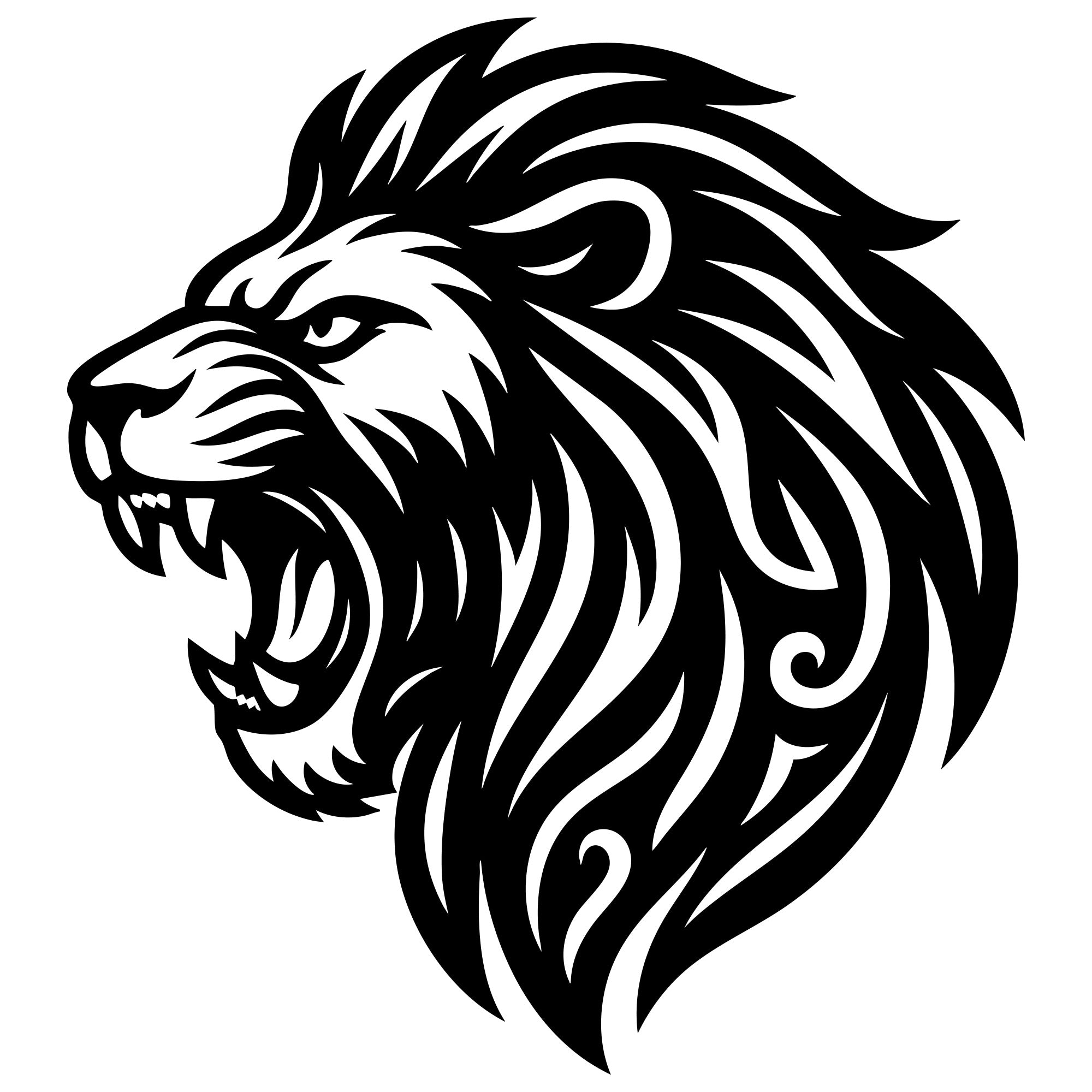 Lion Head DXF File – CNC Cutting Design | AWLION47