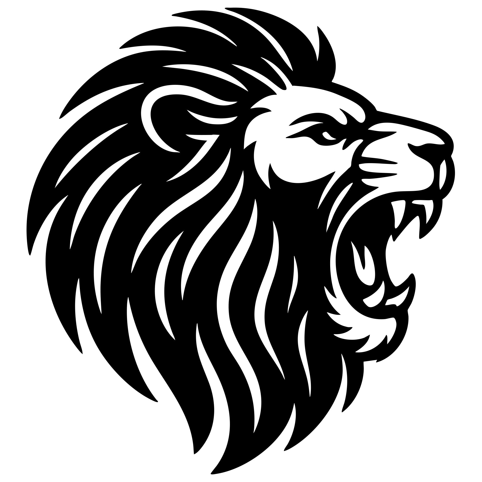 Lion Head DXF File – CNC Cutting Design | AWLION48