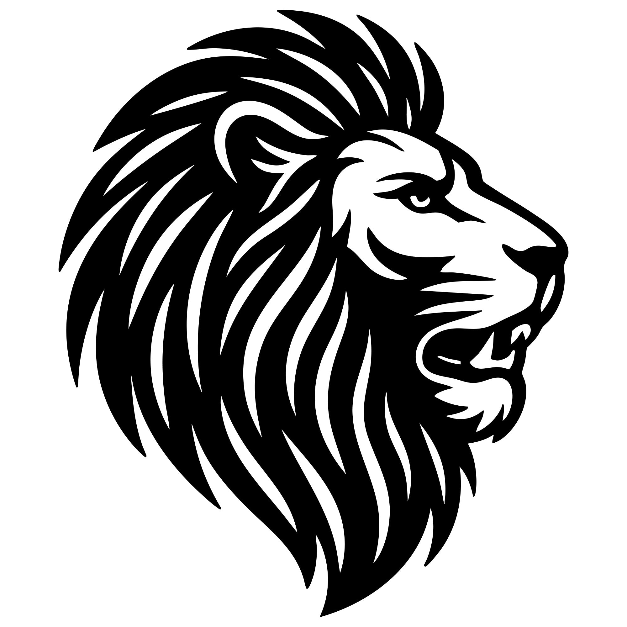 Lion Head DXF File – CNC Cutting Design | AWLION49
