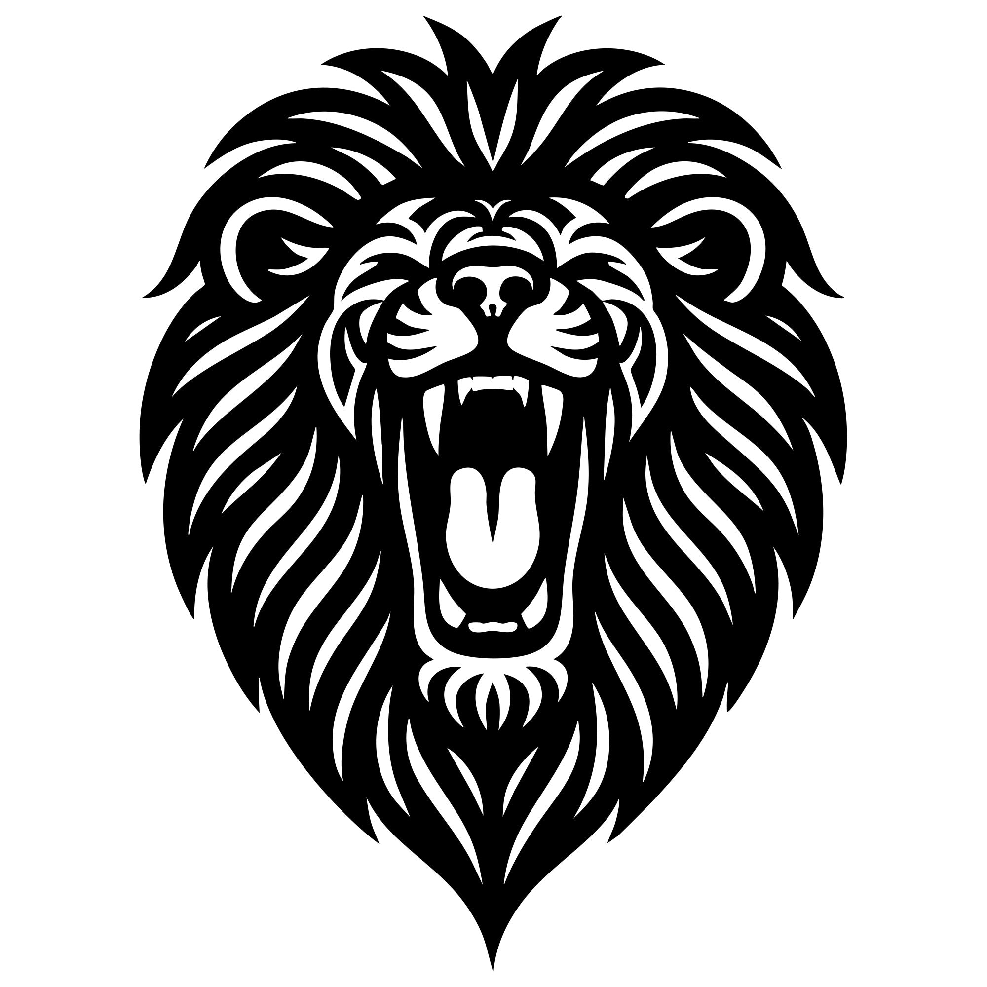 Lion Head DXF File – CNC Cutting Design | AWLION81