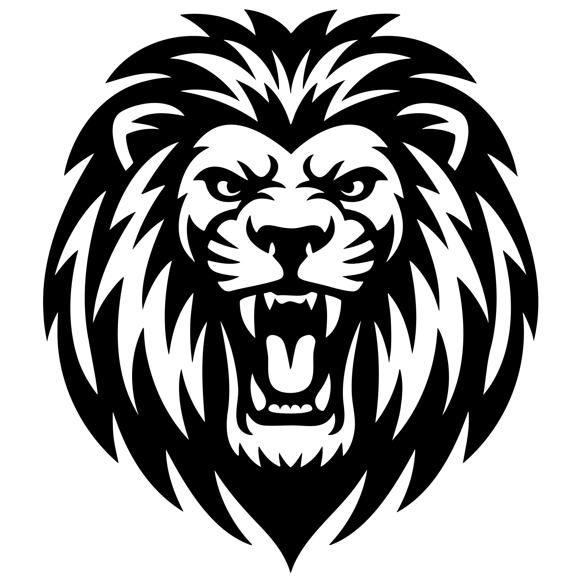 Lion Head DXF File – CNC Cutting Design | AWLION174