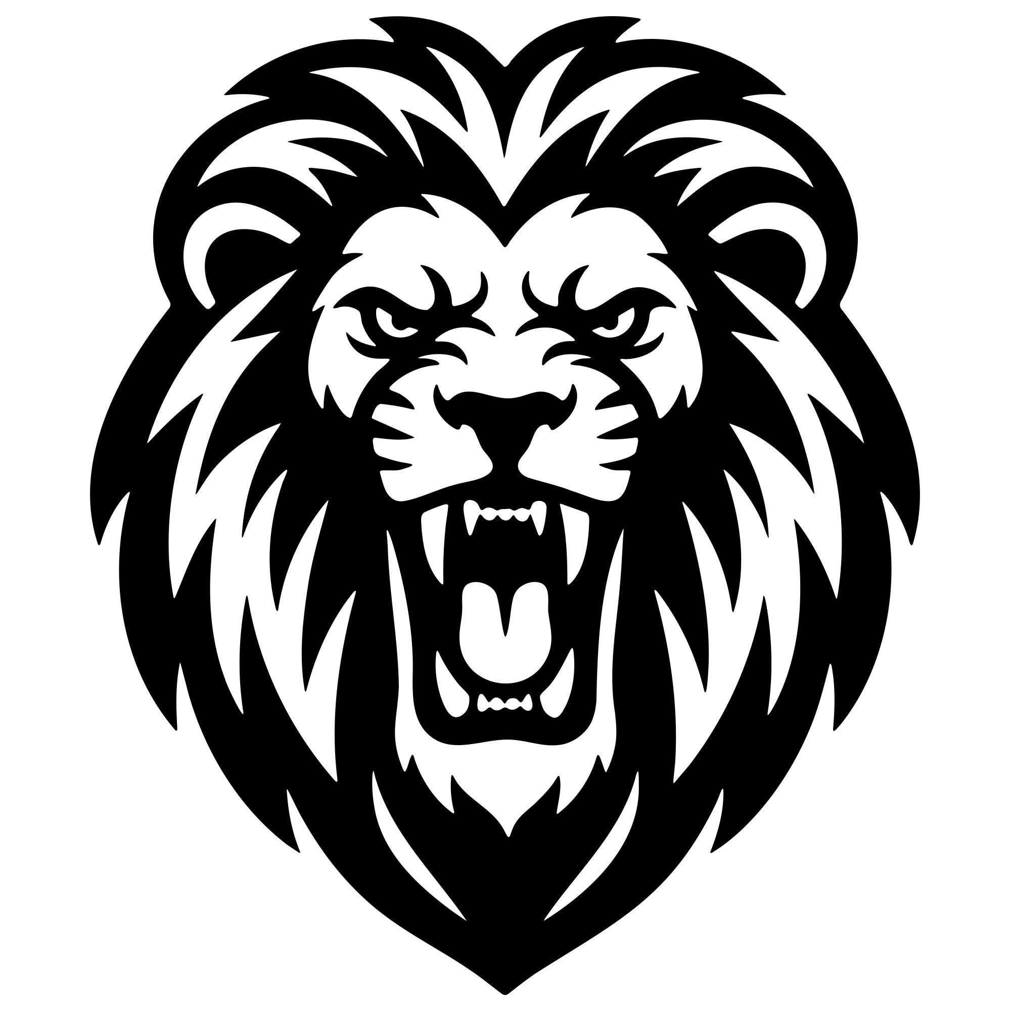 Lion Head DXF File – CNC Cutting Design | AWLION177