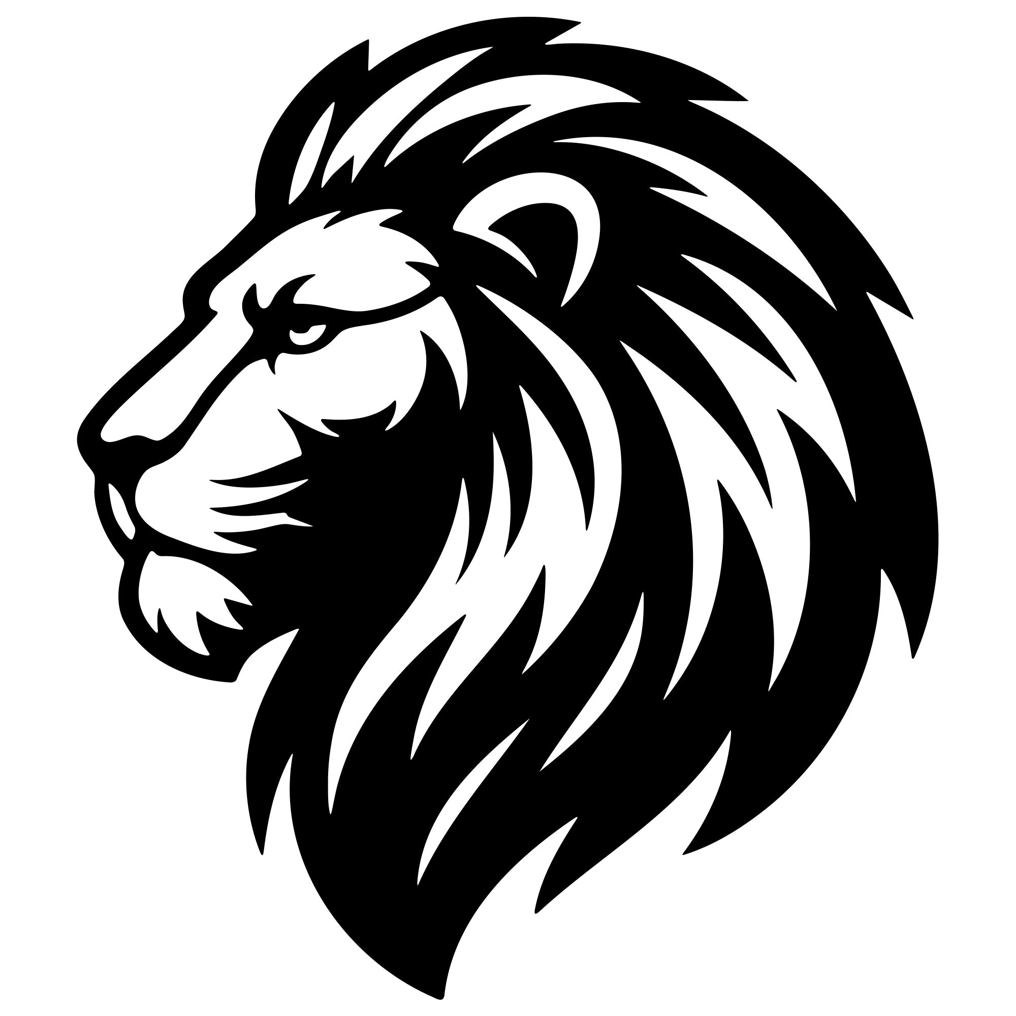 Lion Head DXF File – CNC Cutting Design | AWLION178