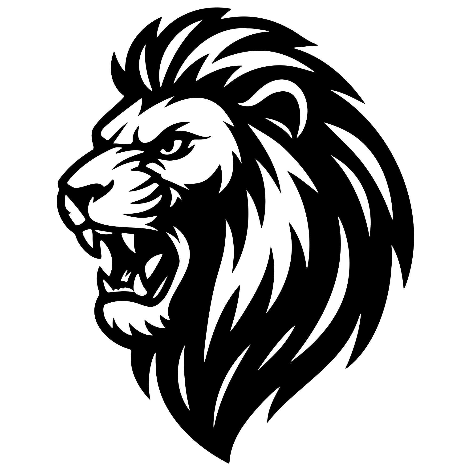 Lion Head DXF File – CNC Cutting Design | AWLION180