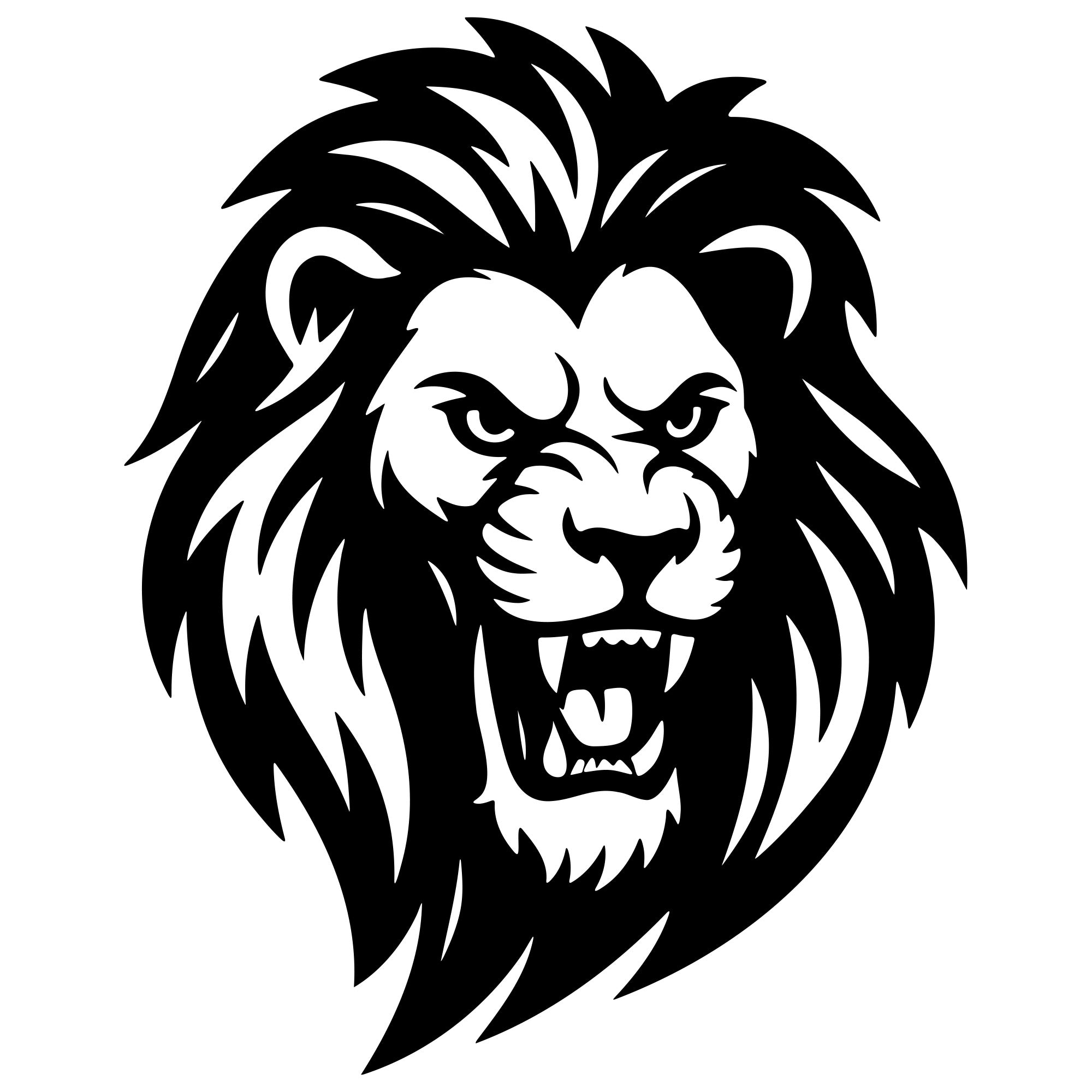 Lion Head DXF File – CNC Cutting Design | AWLION181