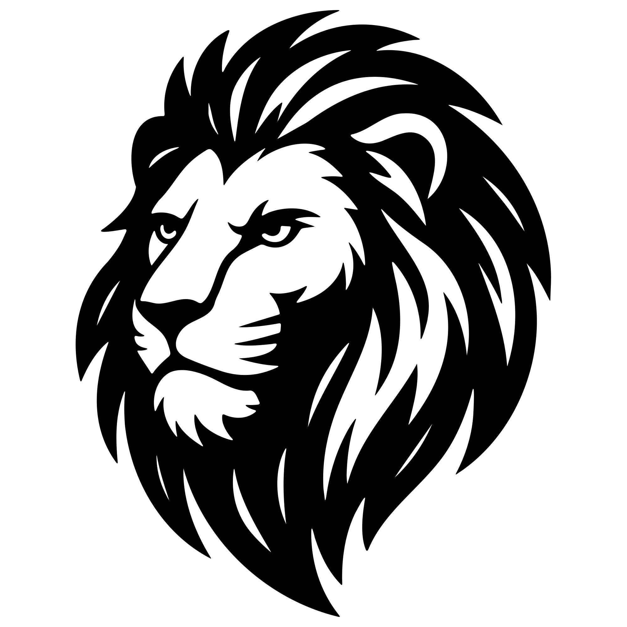 Lion Head DXF File – CNC Cutting Design | AWLION182