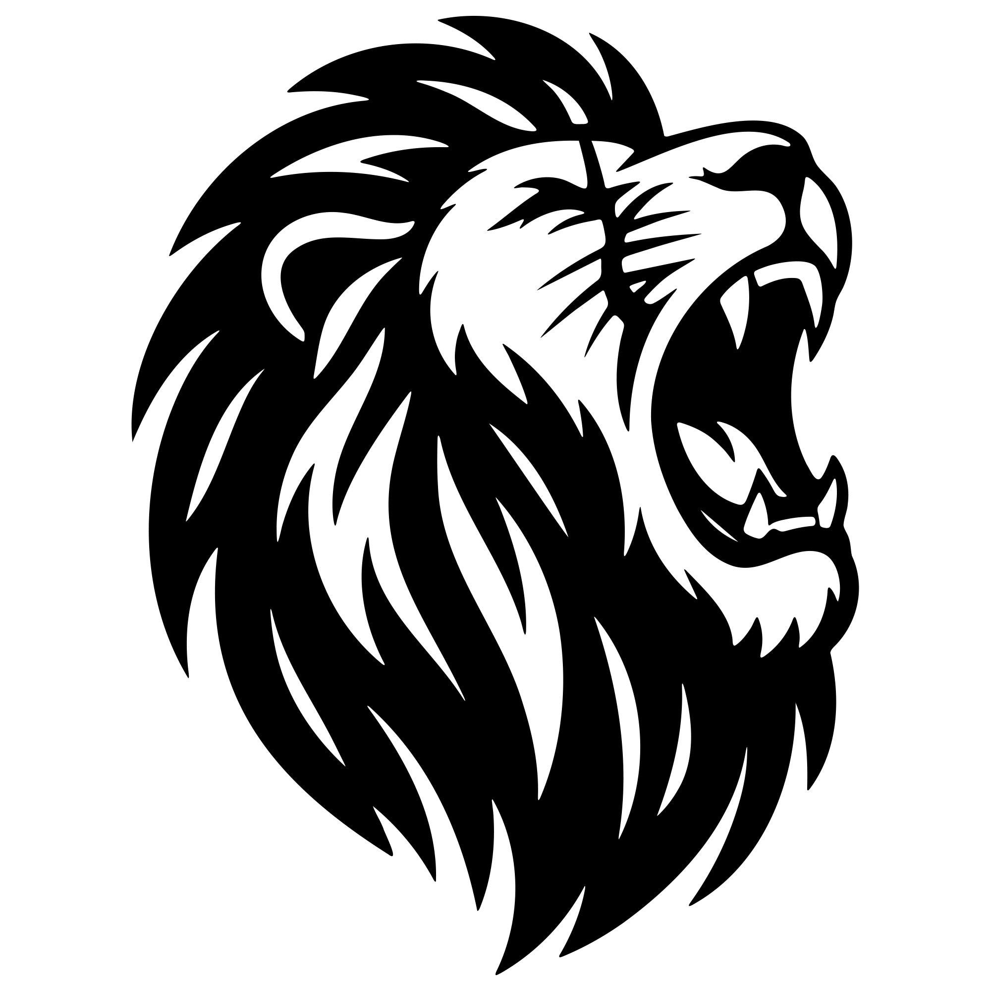 Lion Head DXF File – CNC Cutting Design | AWLION183