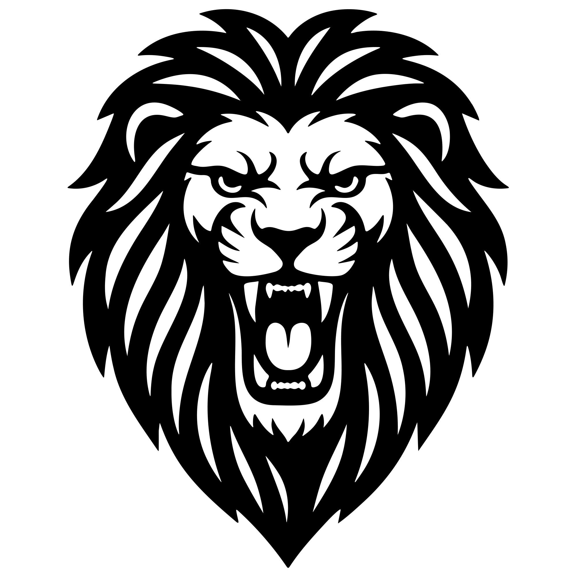 Lion Head DXF File – CNC Cutting Design | AWLION186