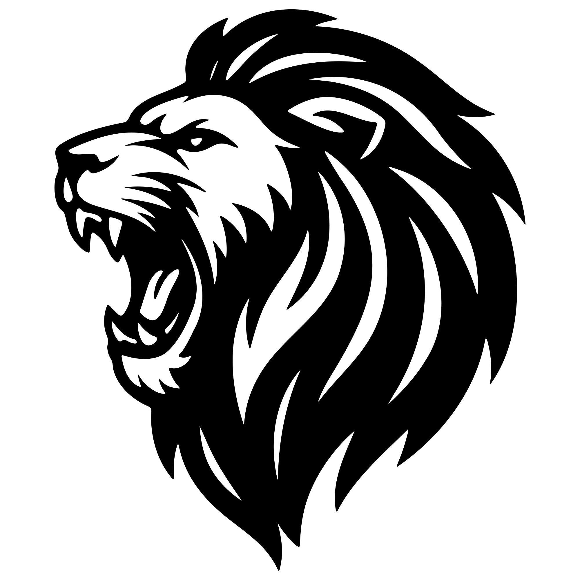 Lion Head DXF File – CNC Cutting Design | AWLION187