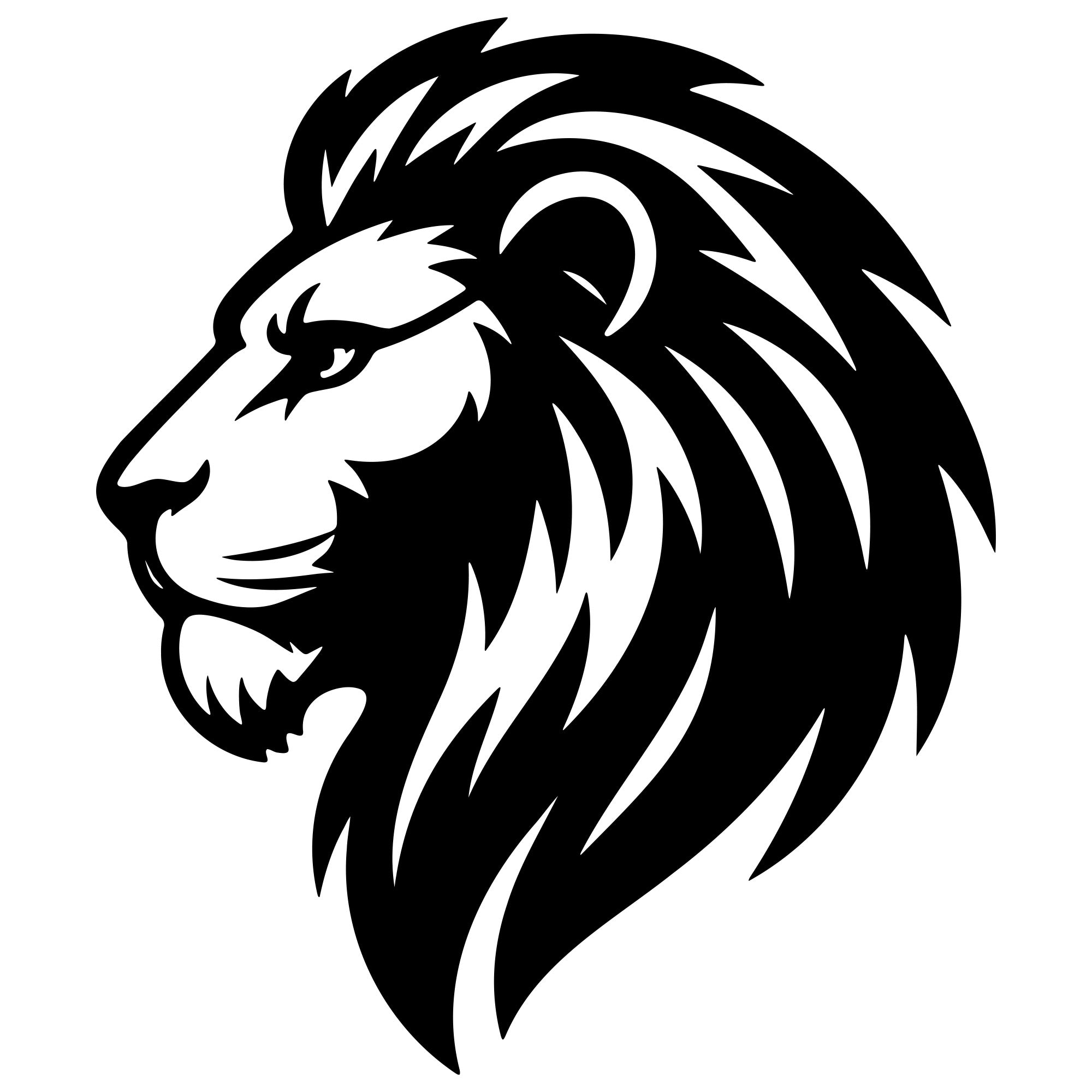 Lion Head DXF File – CNC Cutting Design | AWLION192