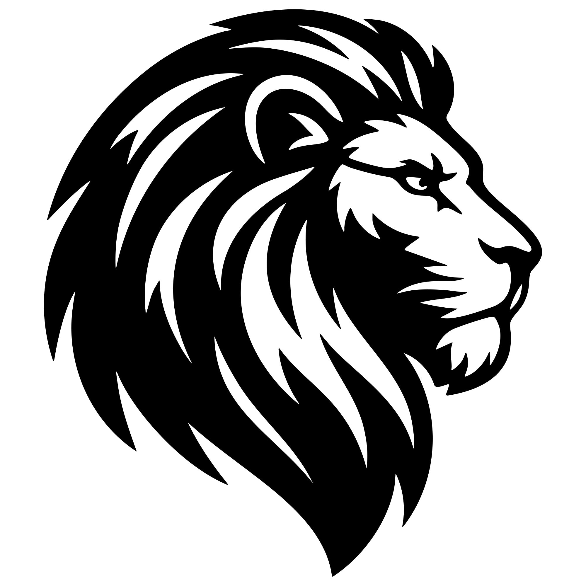 Lion Head DXF File – CNC Cutting Design | AWLION193