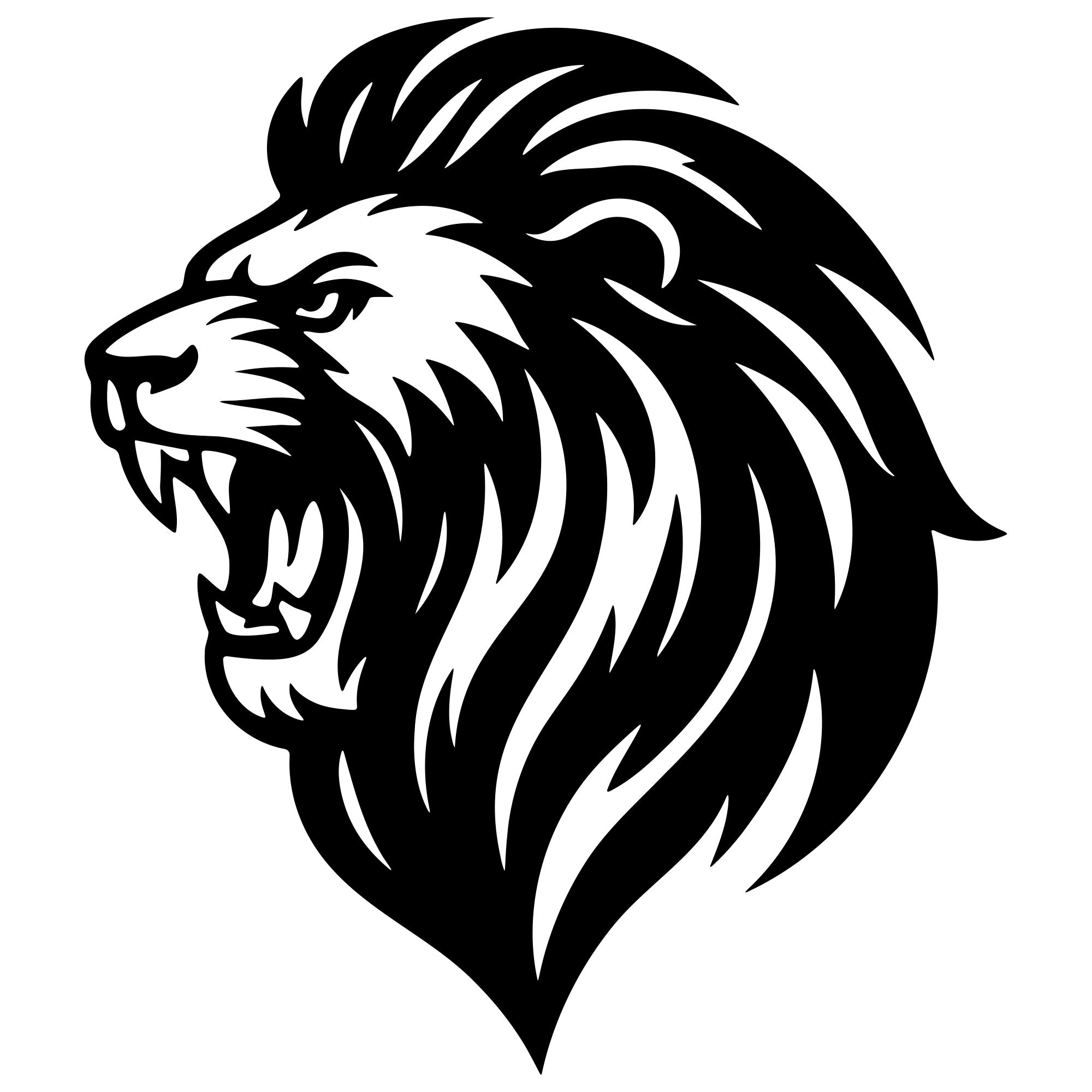 Lion Head DXF File – CNC Cutting Design | AWLION194