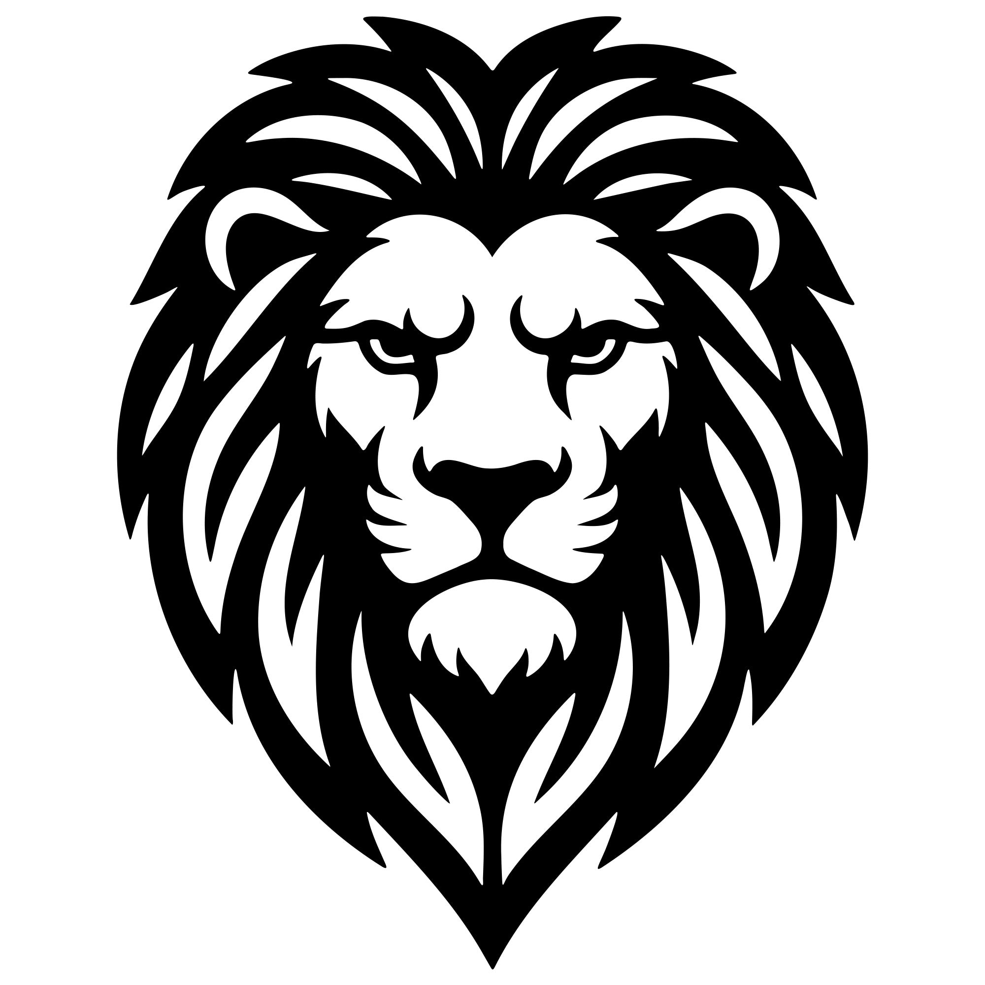 Lion Head DXF File – CNC Cutting Design | AWLION197