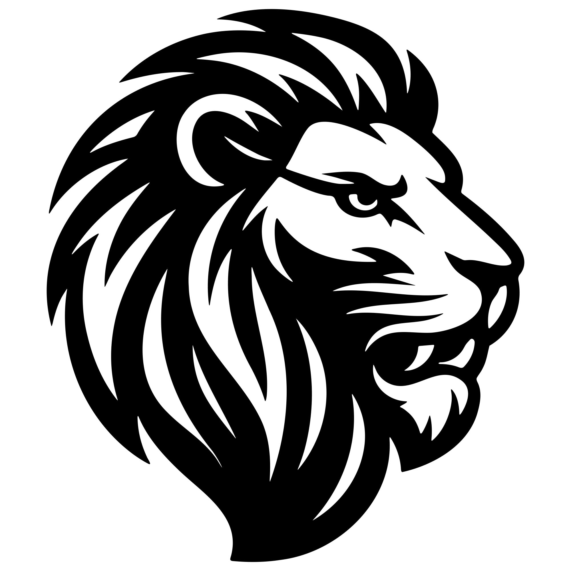Lion Head DXF File – CNC Cutting Design | AWLION201
