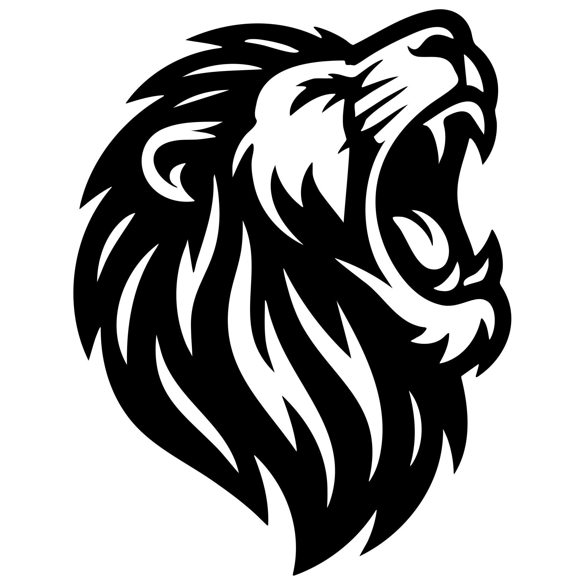 Lion Head DXF File – CNC Cutting Design | AWLION203