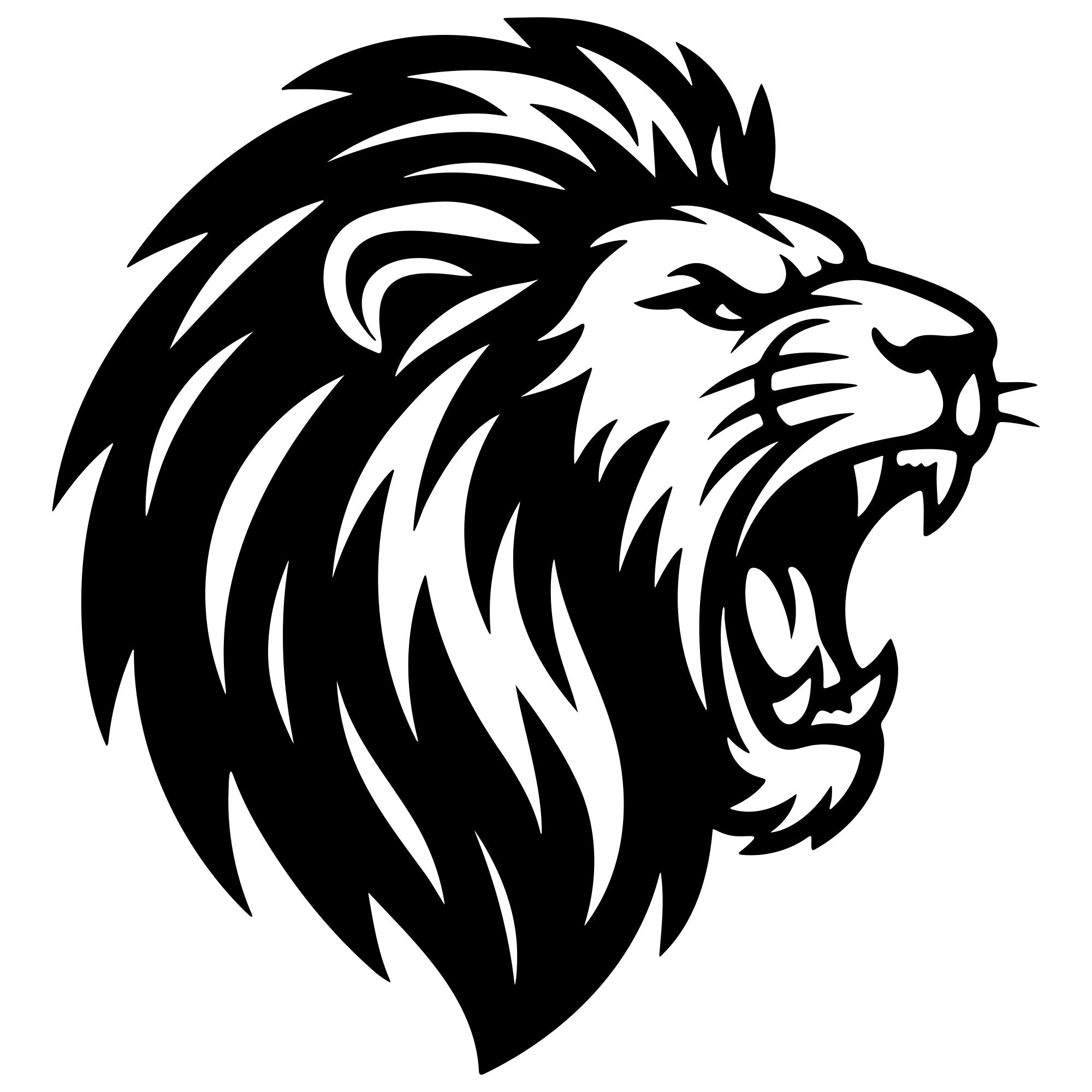 Lion Head DXF File – CNC Cutting Design | AWLION205