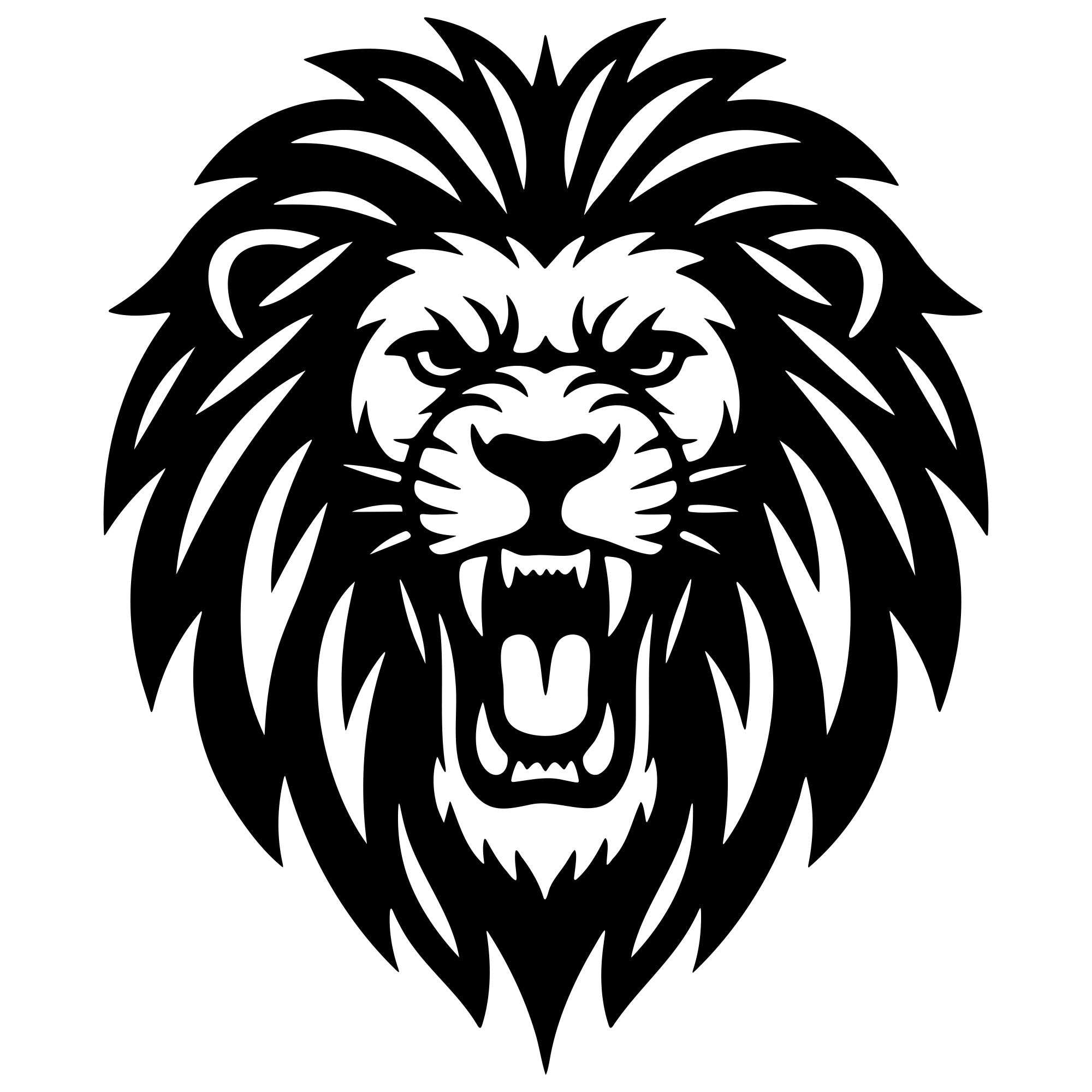 Lion Head DXF File – CNC Cutting Design | AWLION207