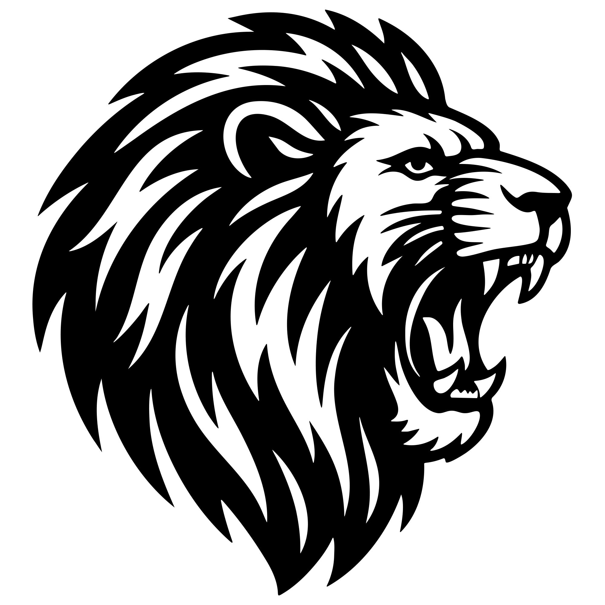 Lion Head DXF File – CNC Cutting Design | AWLION208