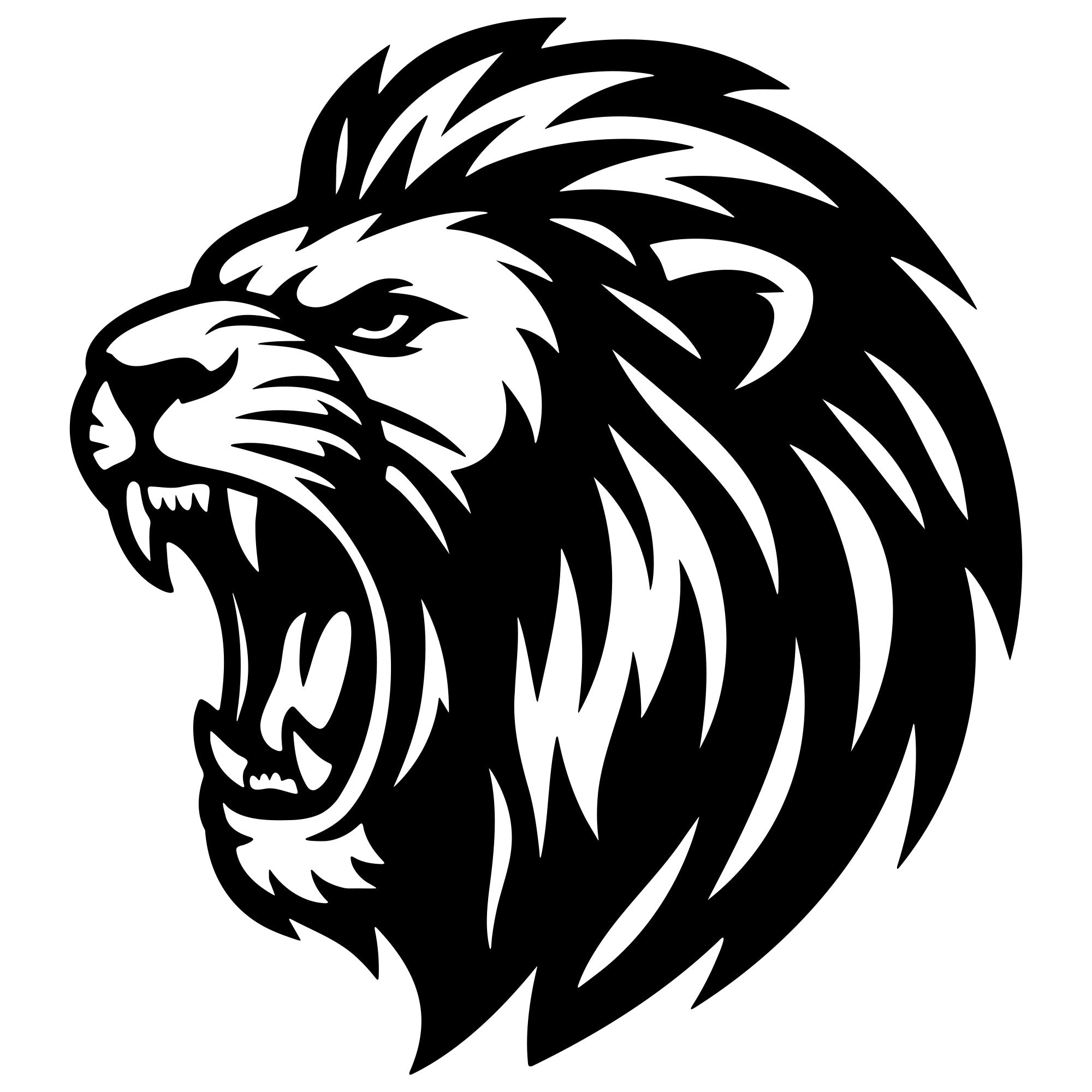 Lion Head DXF File – CNC Cutting Design | AWLION209