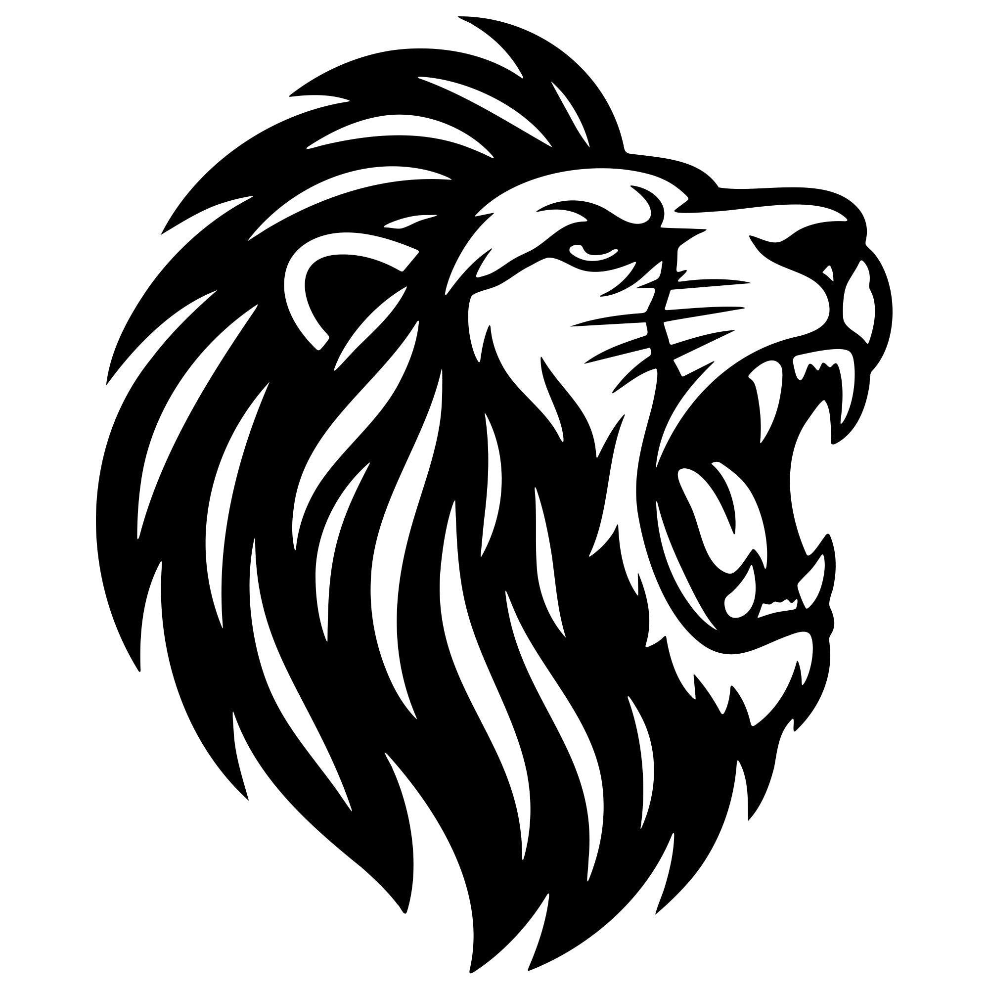 Lion Head DXF File – CNC Cutting Design | AWLION210