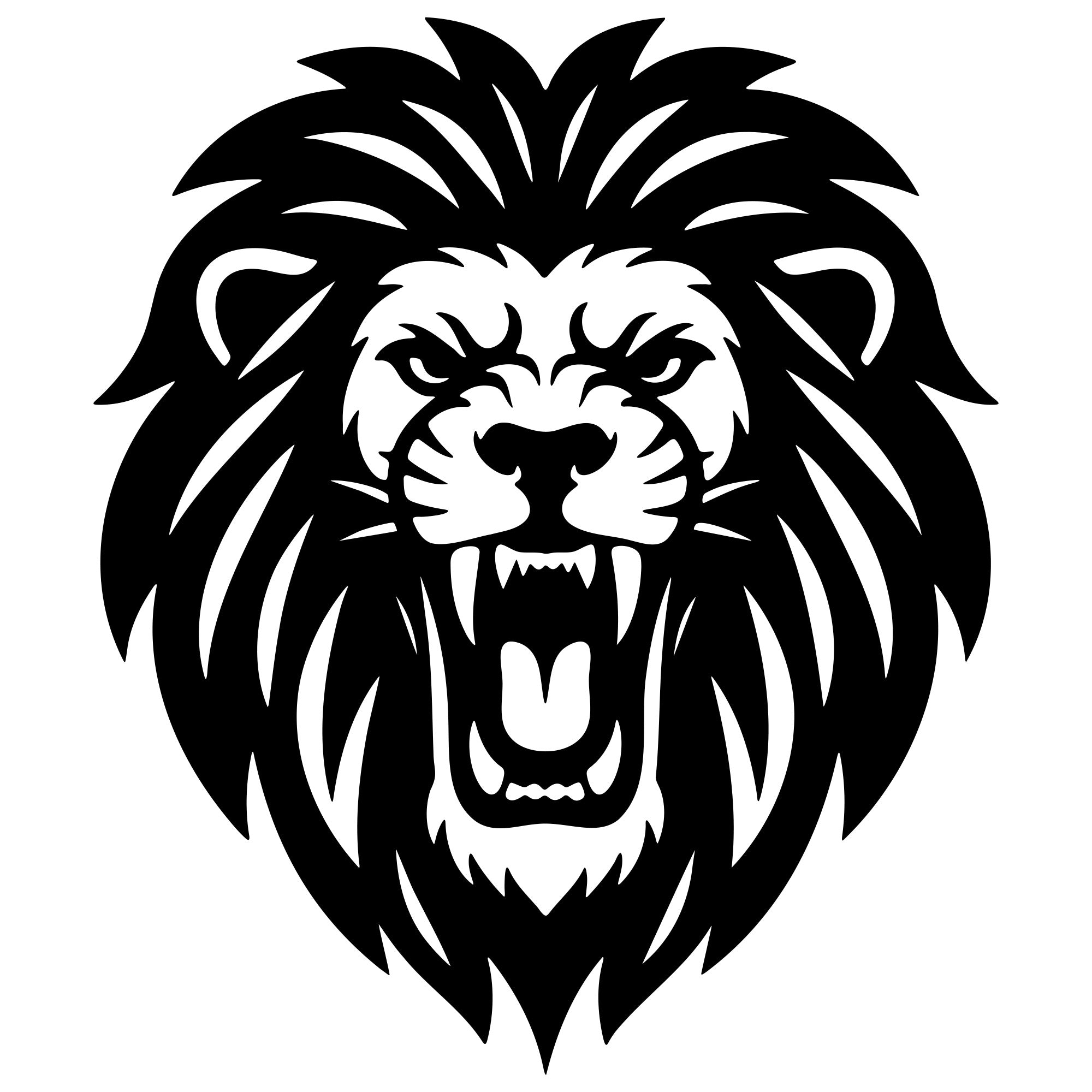 Lion Head DXF File – CNC Cutting Design | AWLION211
