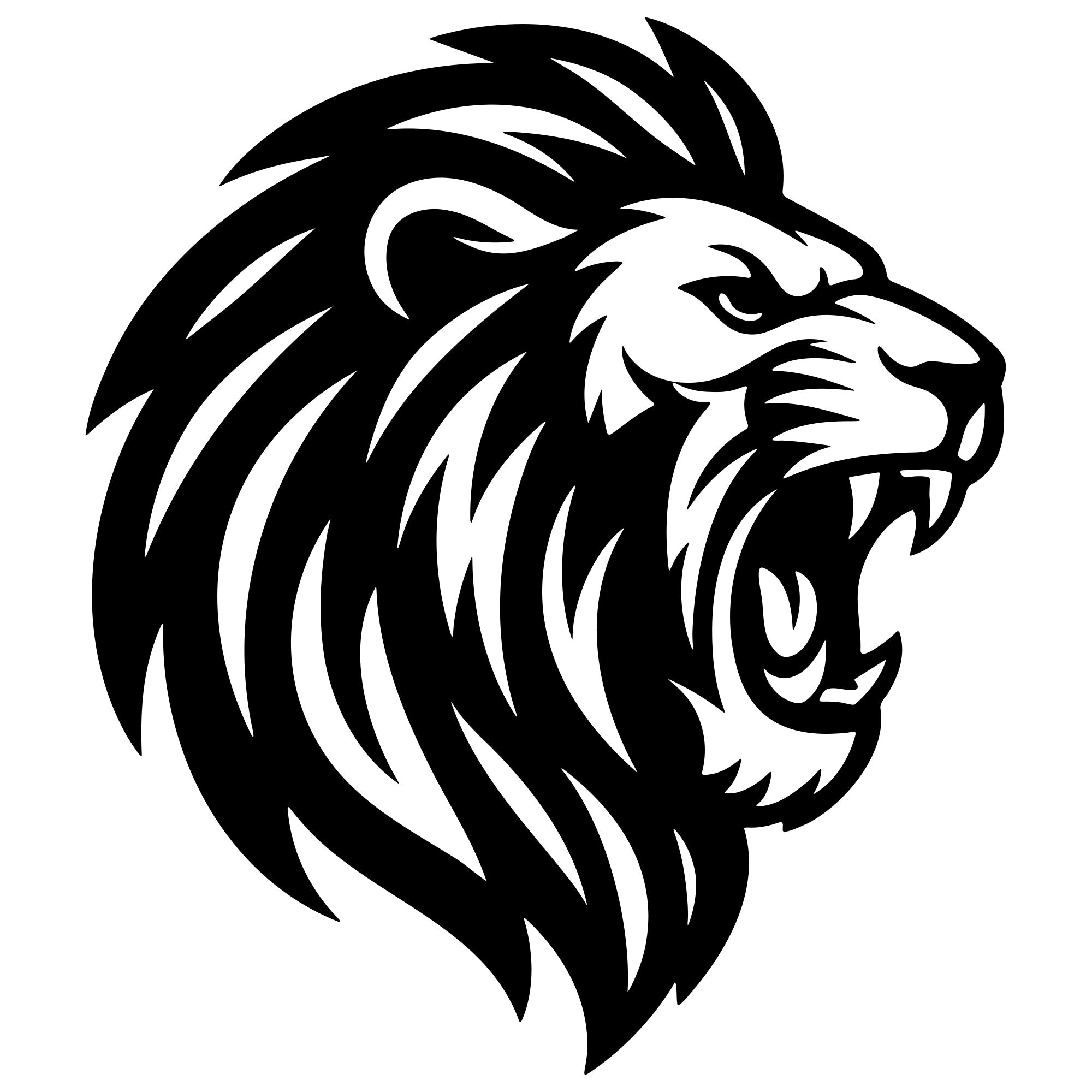 Lion Head DXF File – CNC Cutting Design | AWLION212