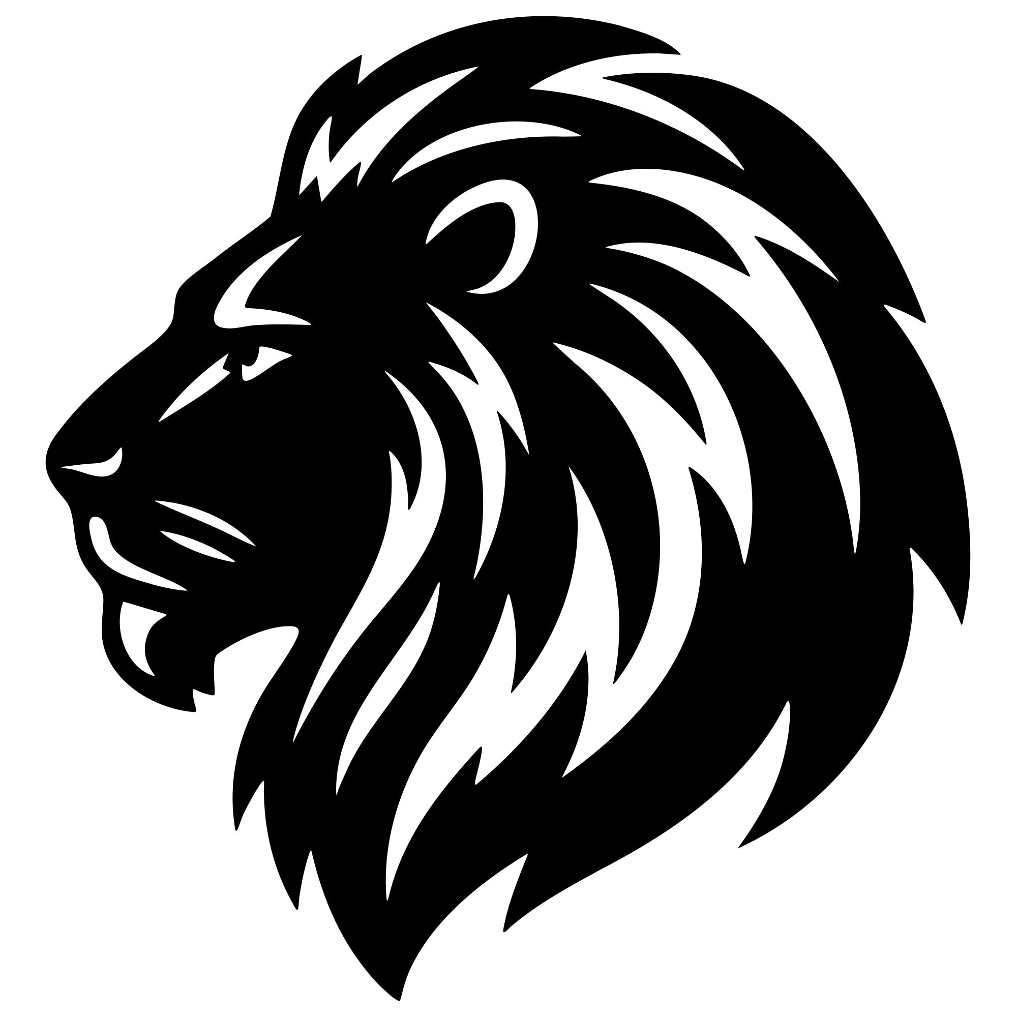 Lion Head DXF File – CNC Cutting Design | AWLION213