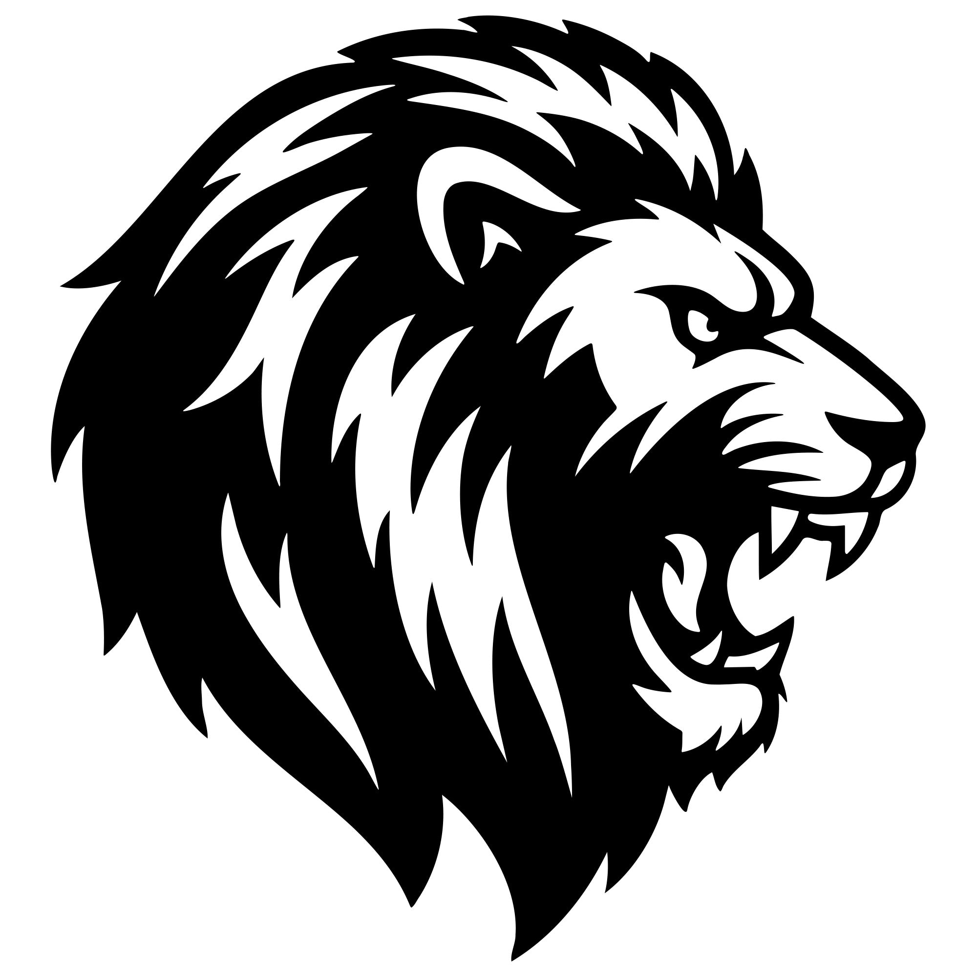Lion Head DXF File – CNC Cutting Design | AWLION214