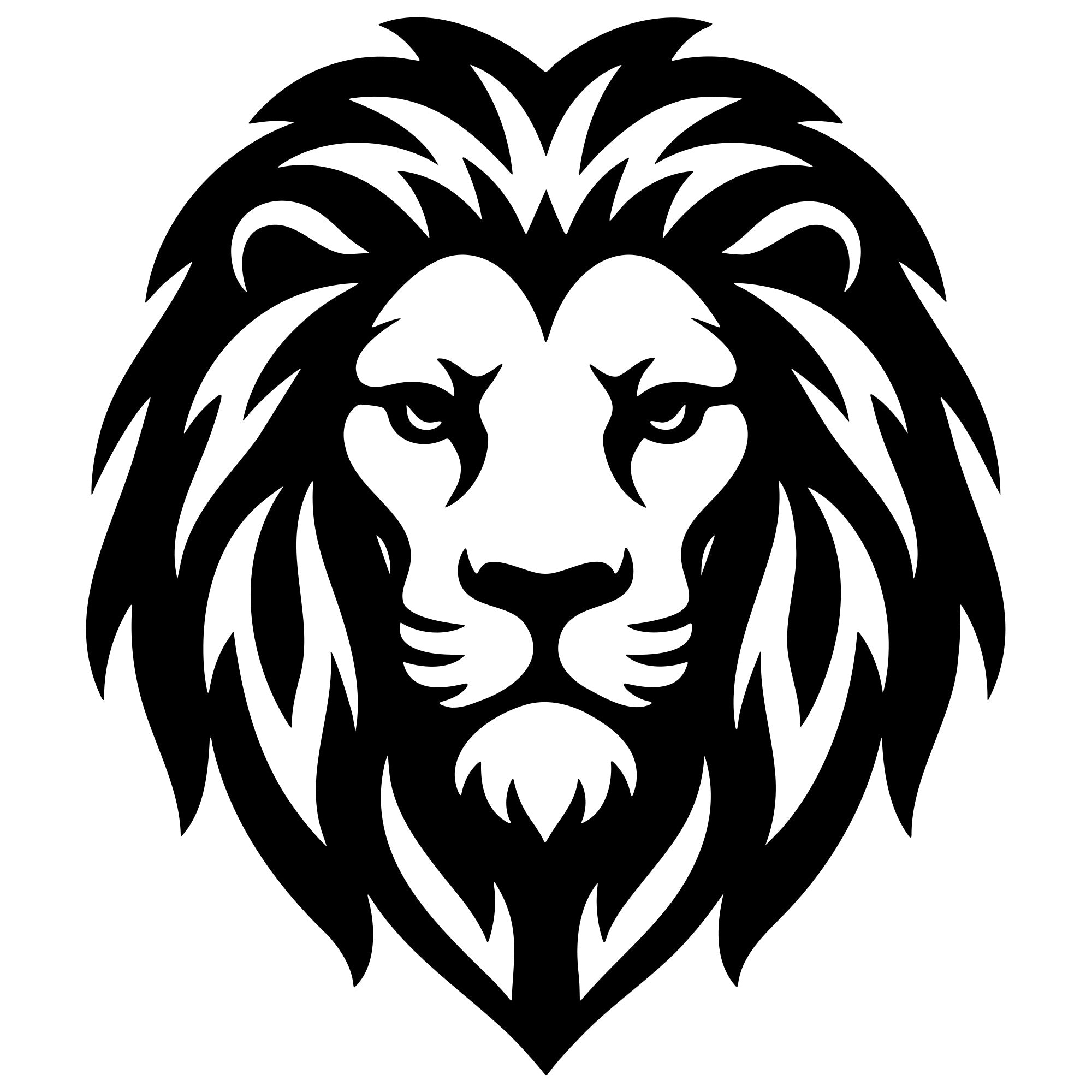 Lion Head DXF File – CNC Cutting Design | AWLION215