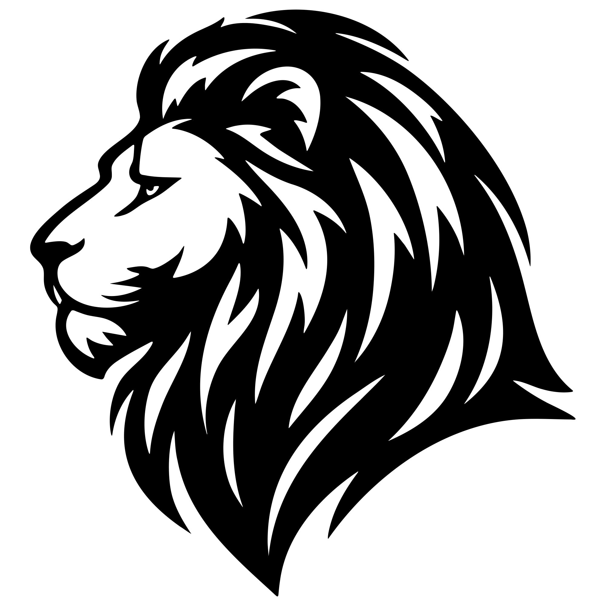 Lion Head DXF File – CNC Cutting Design | AWLION216