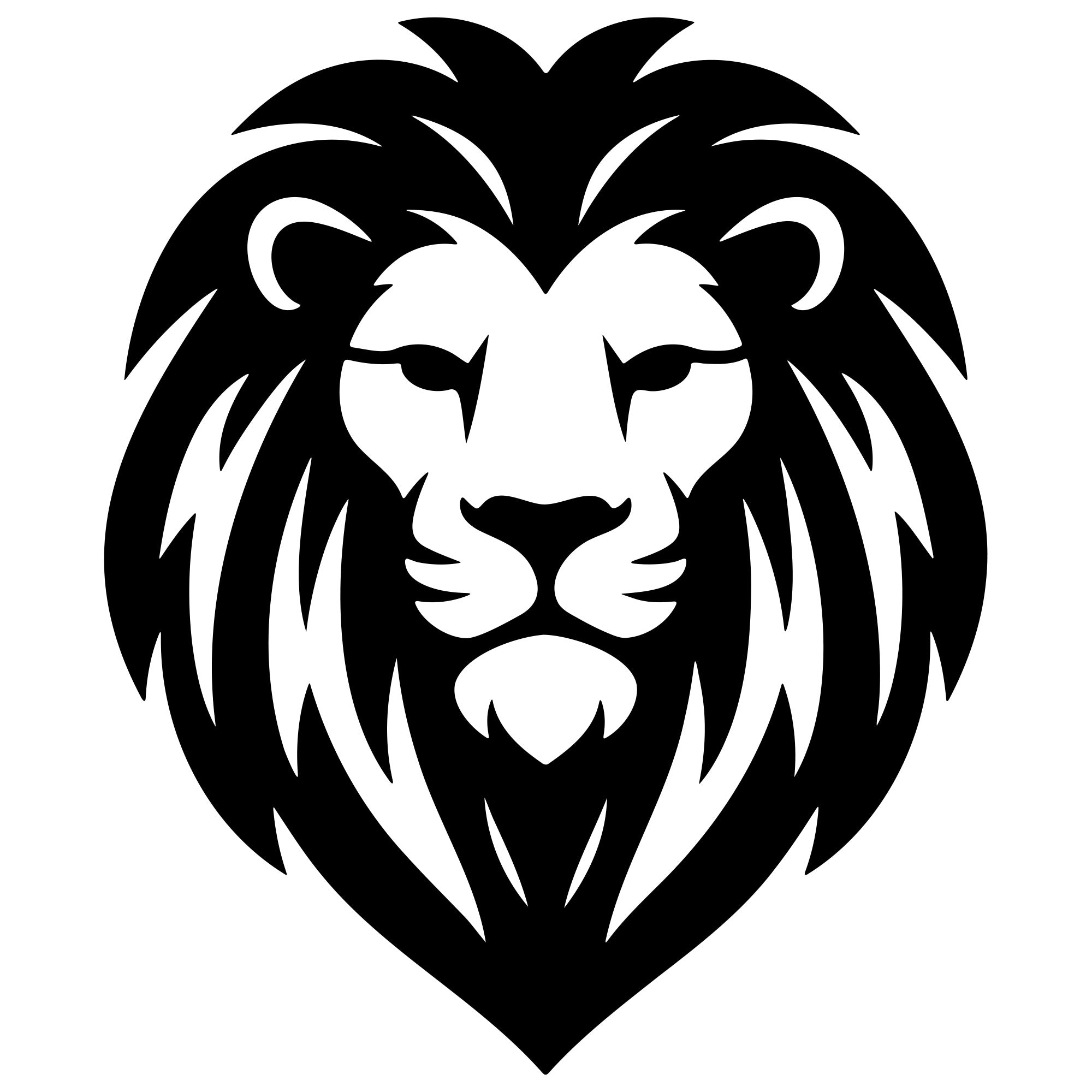Lion Head DXF File – CNC Cutting Design | AWLION217